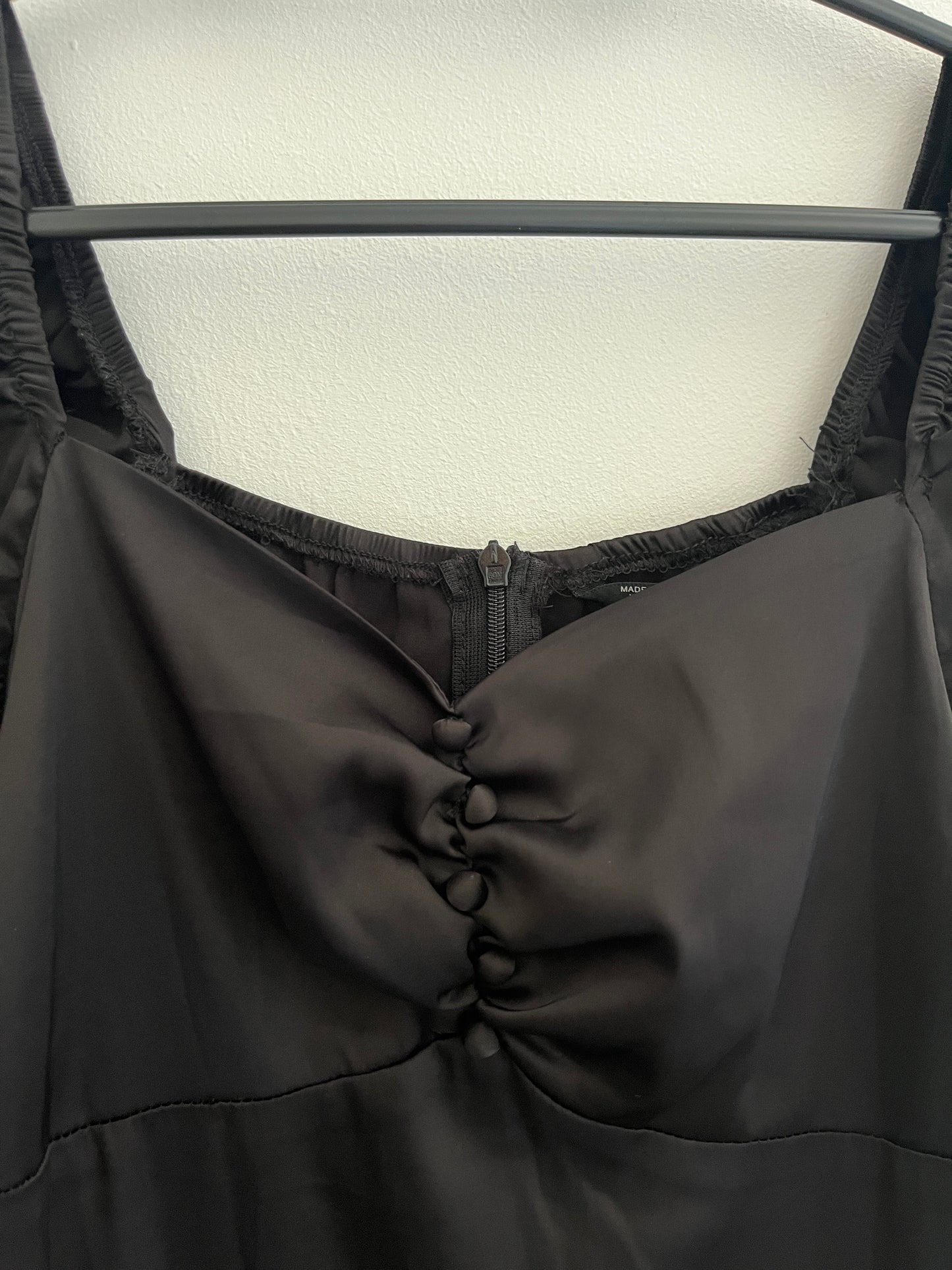 Robe à manches longues noire effet satiné - XS