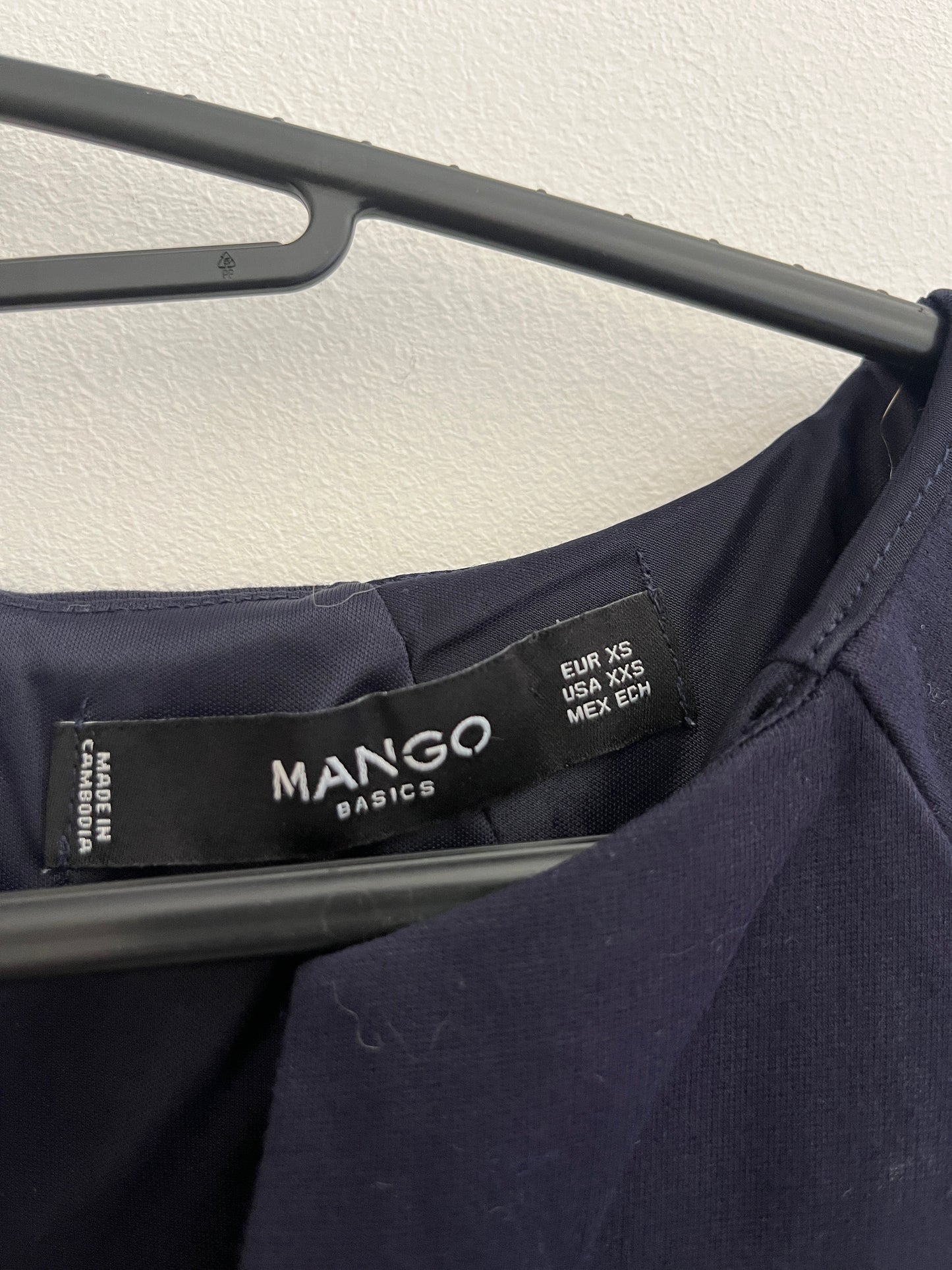 Robe chic courte à manches longues bleu marine Mango - 34