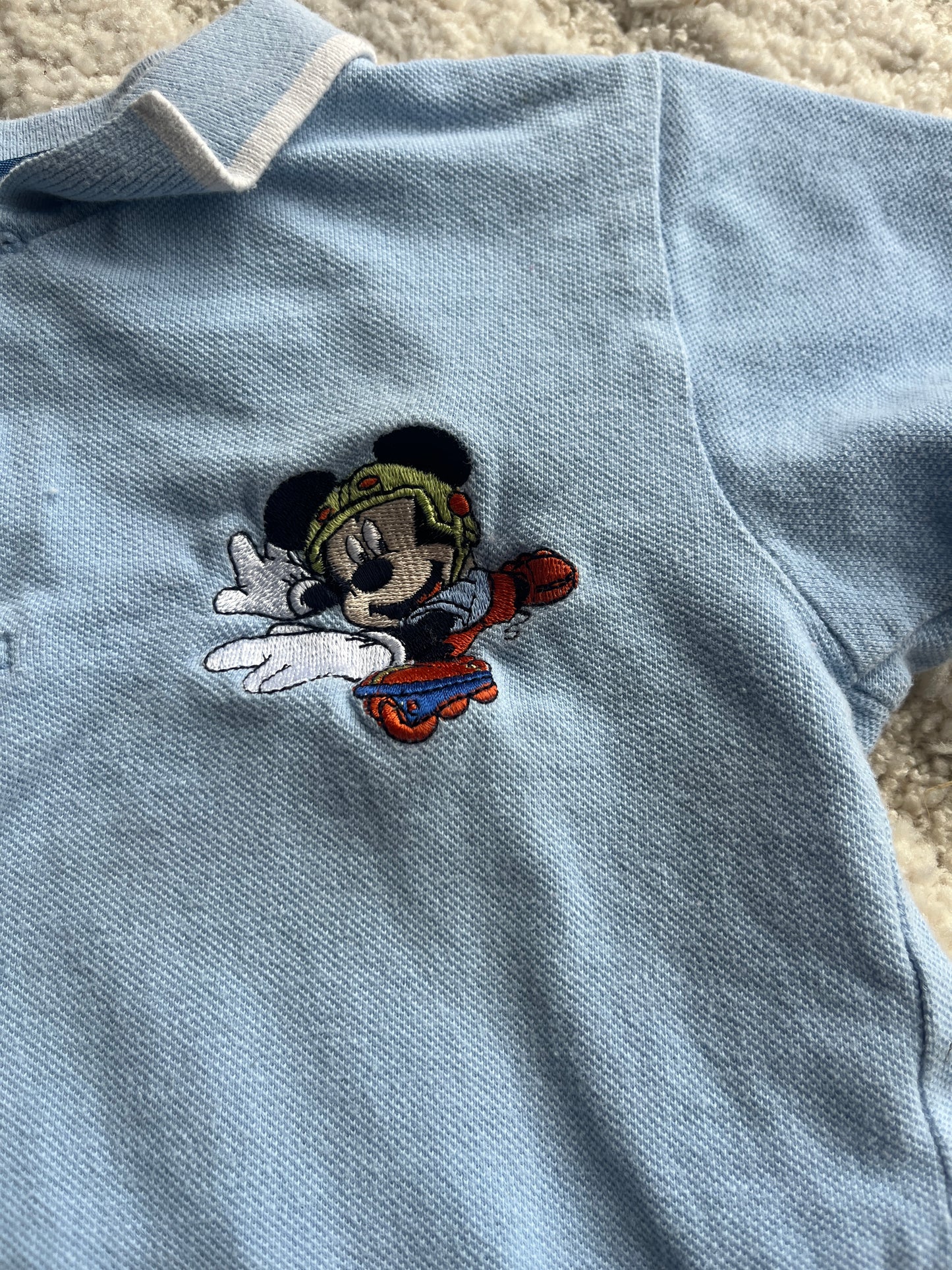 Polo à manches courtes bleu Mickey - 2 ans