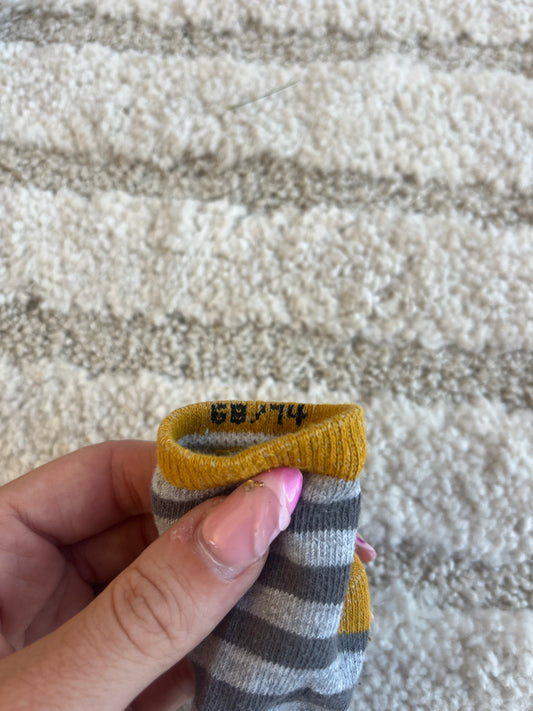 Lot 2 paires de chaussettes rayées rouge et jaune - 6/9 mois (68/74 cm)