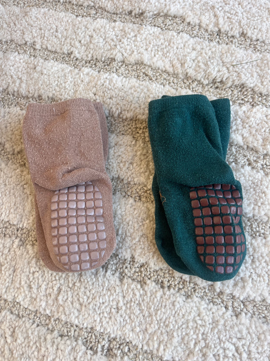 Lot 2 paires de chaussettes anti dérapantes chien et renard