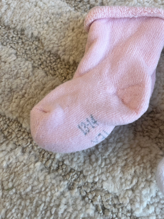 Lot 2 paires de chaussettes polaires rose et blanche - Pointure 13/14