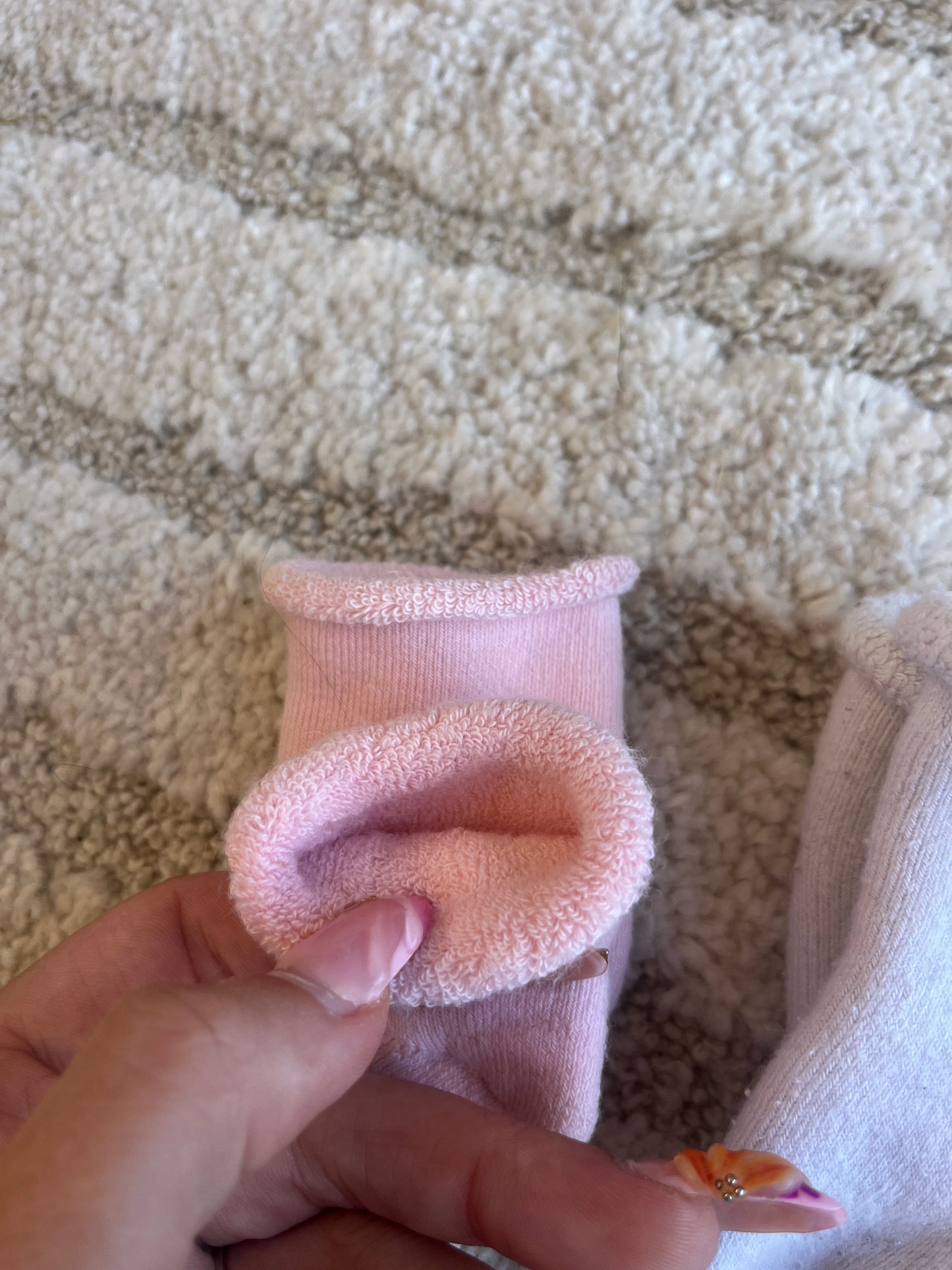Lot 2 paires de chaussettes polaires rose et blanche - Pointure 13/14