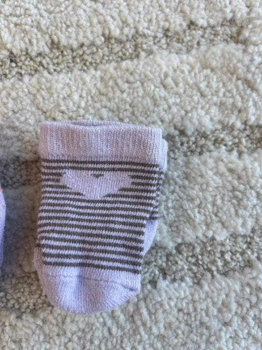Lot 3 paires de chaussettes rose et violet - 0/3 mois