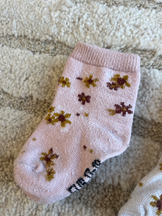 Lot 2 paires de chaussettes fleurs - Pointure 17/18