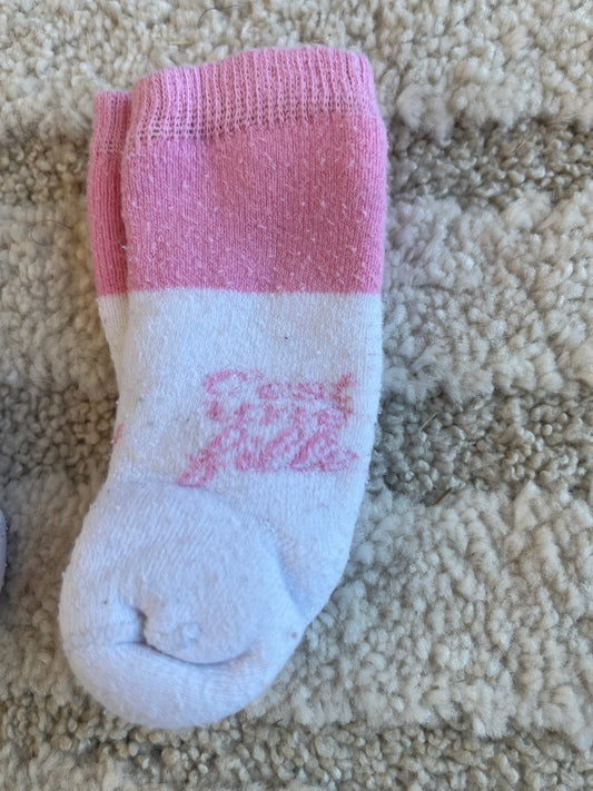 Lot 2 paires de chaussettes « c’est une fille » blanc et rose - Pointure 15/16