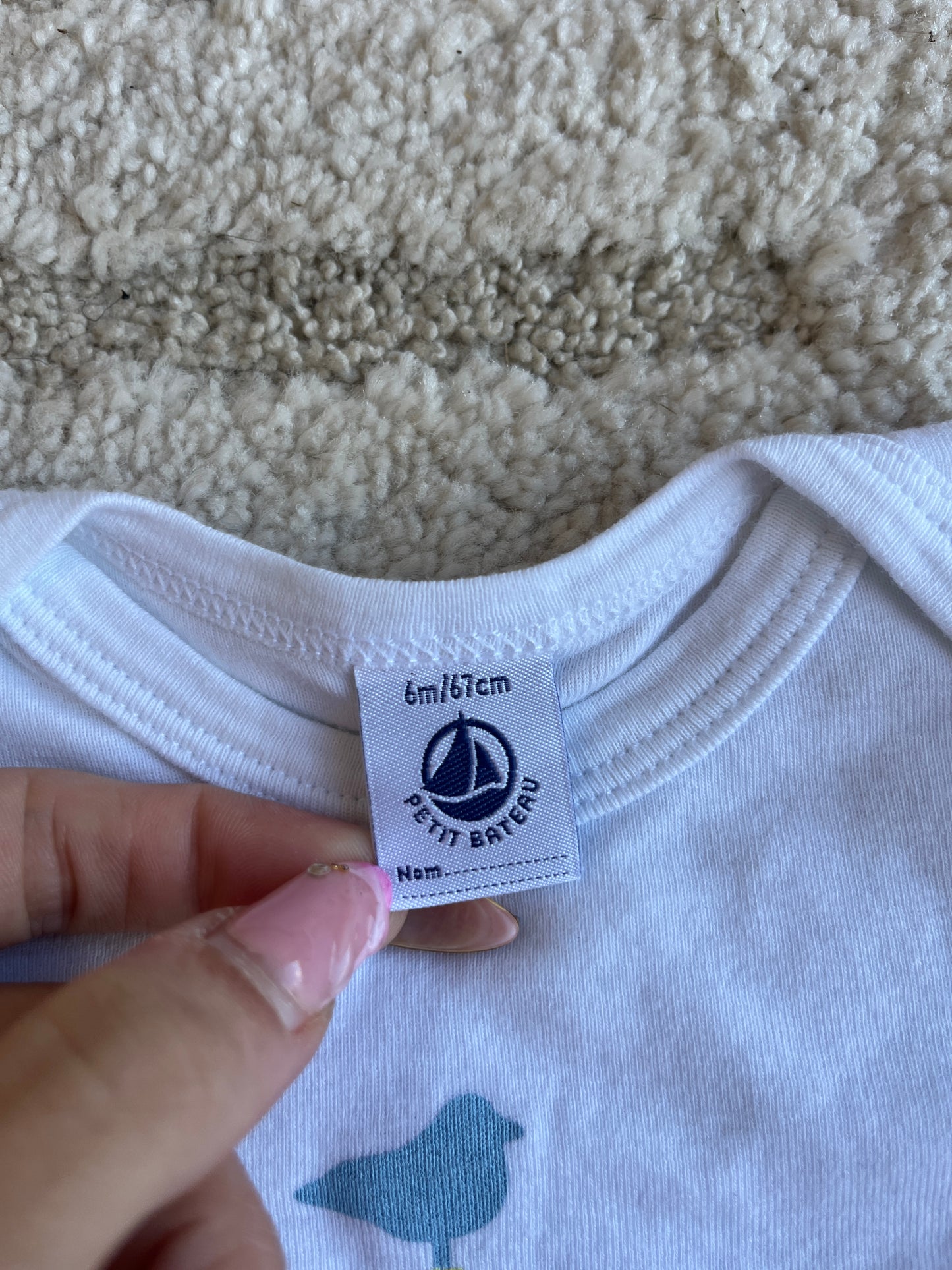 Body à manches longues Petit Bateau motif oiseau - 6 mois