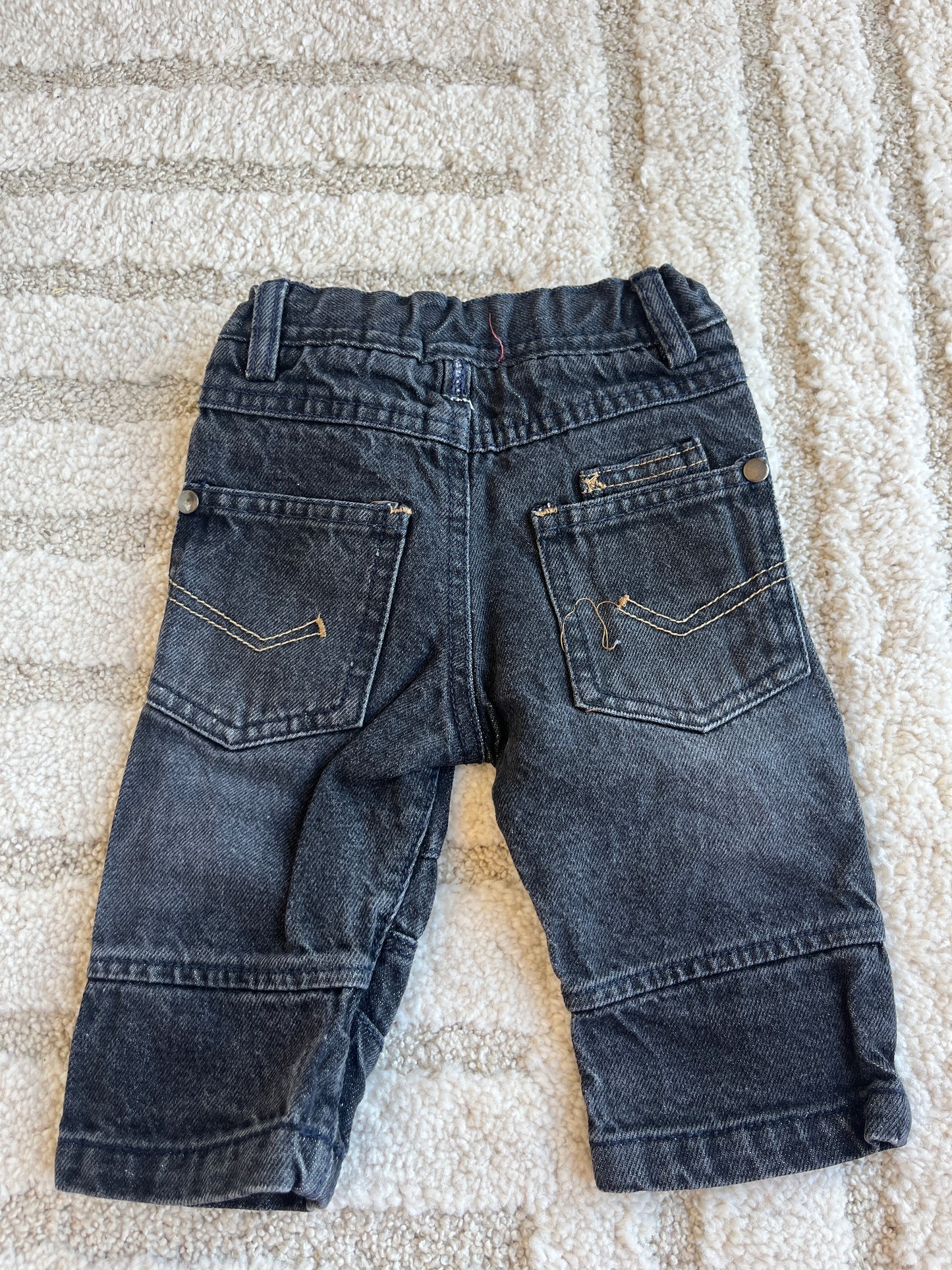 Jean gris foncé/noir avec poches Devil Child - 3/6 mois