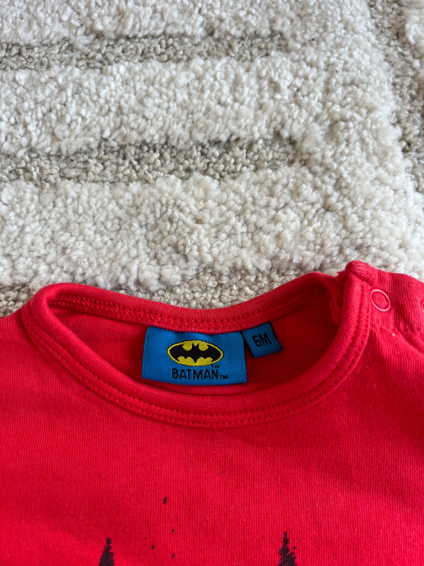 T-shirt à manches courtes rouge Batman - 6 mois
