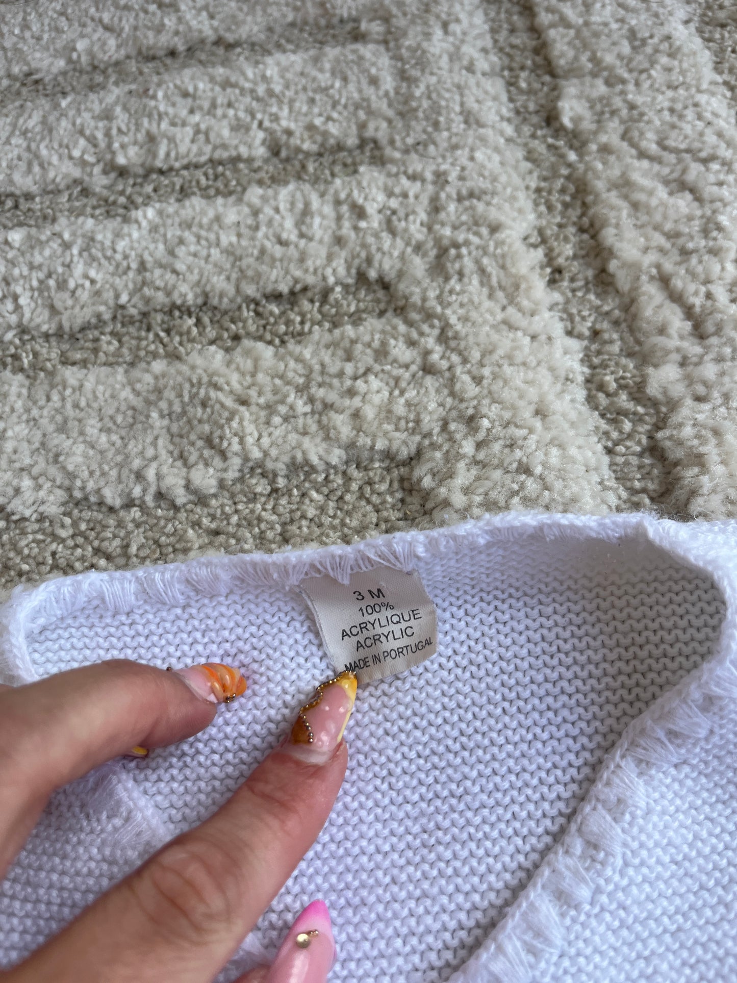 Brassière à manches longues croisée en maille blanc - 3 mois