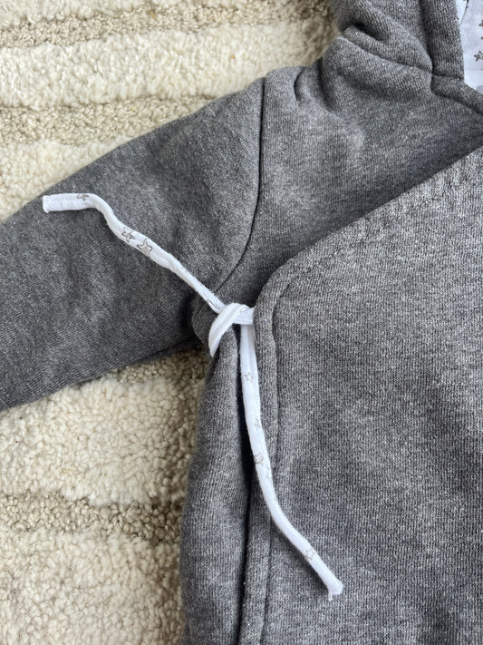 Veste à capuche asymétrique gris et blanc Cocoon - 6 mois