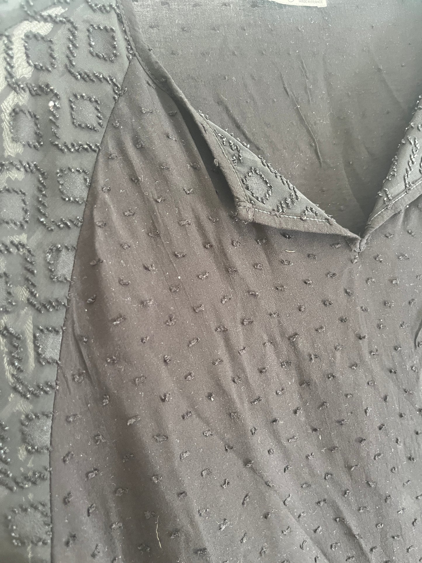 Blouse noire avec manches transparentes avec paillettes Atelier Jad - taille 6