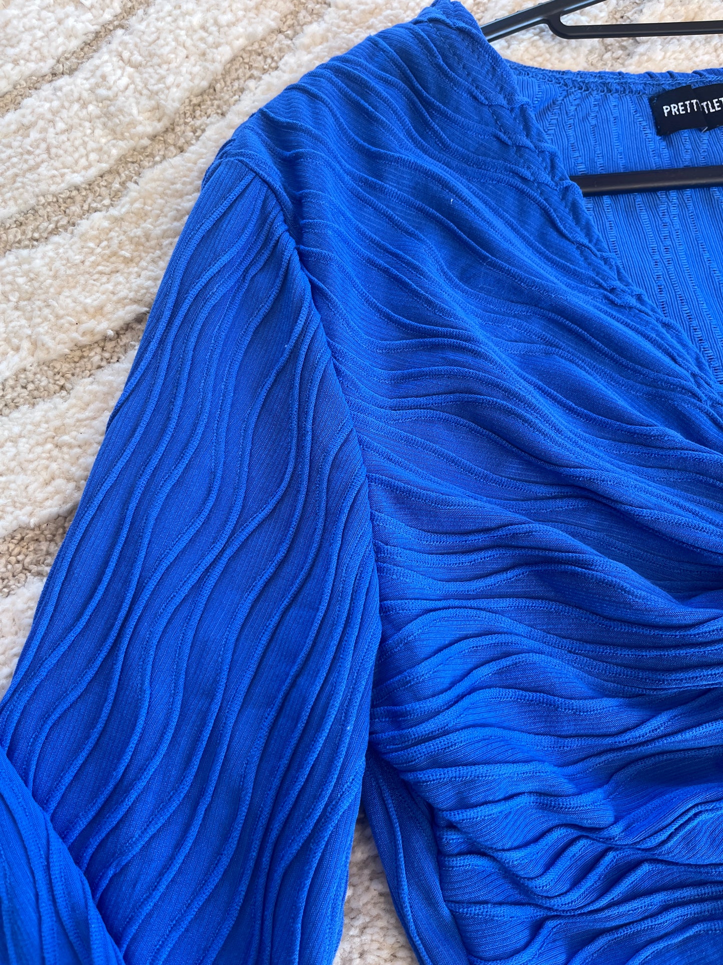 Ensemble haut court croisé et bas large bleu PLT - S