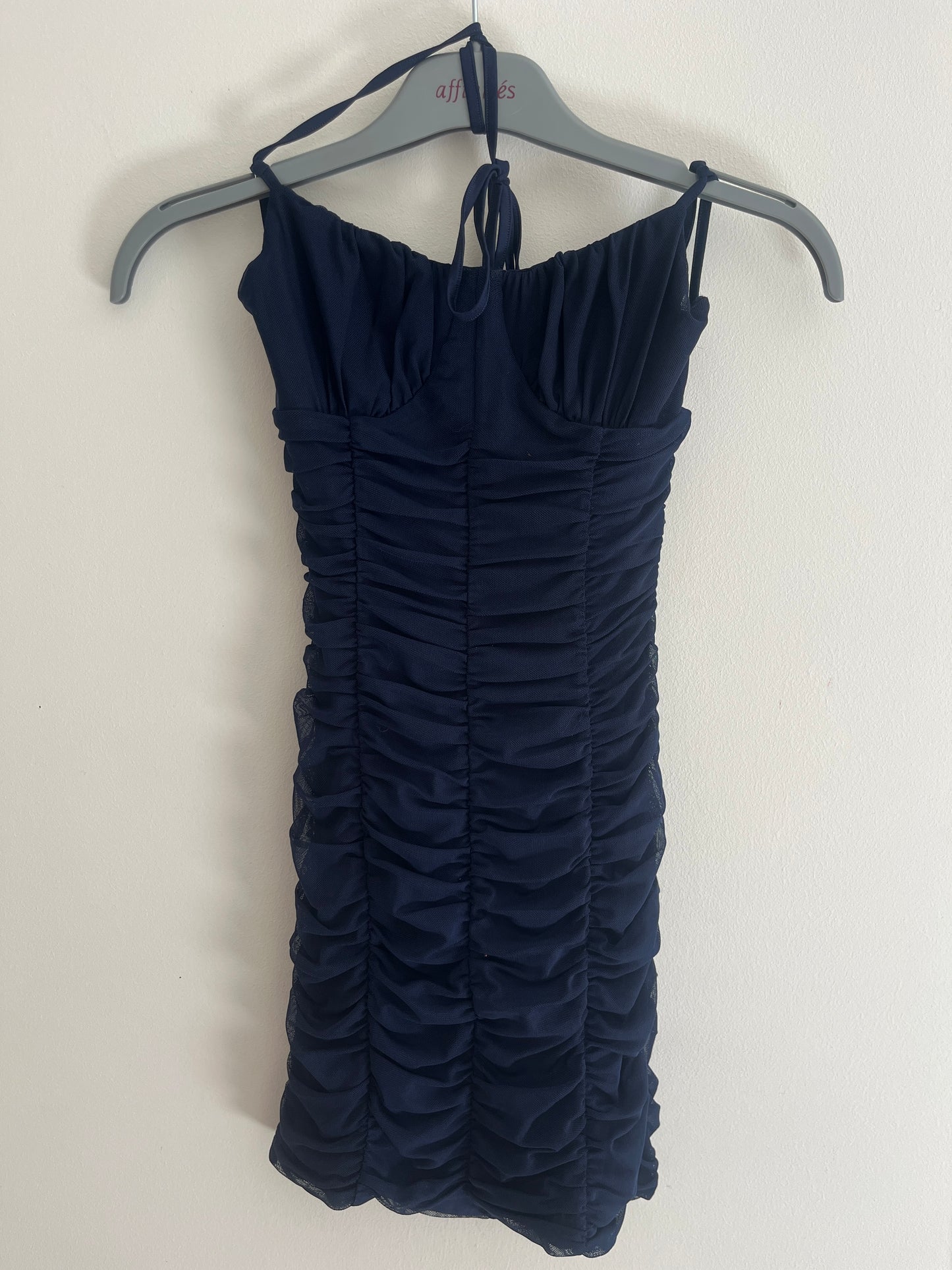 Mini robe moulante en tulle bleu marine et dos nu Tiger Mist - XXS