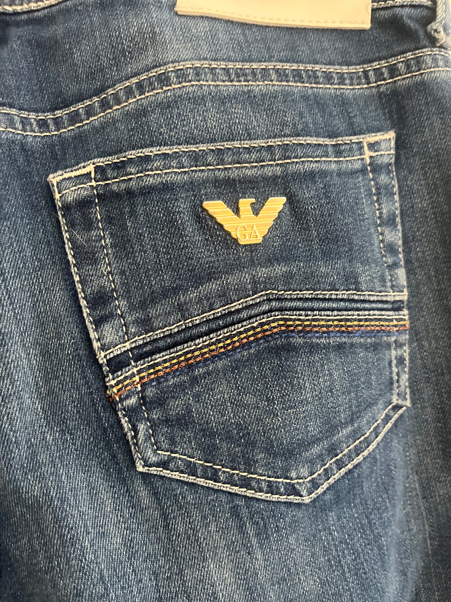 Jean slim bleu brut effet délavé Armani Jeans - S/36