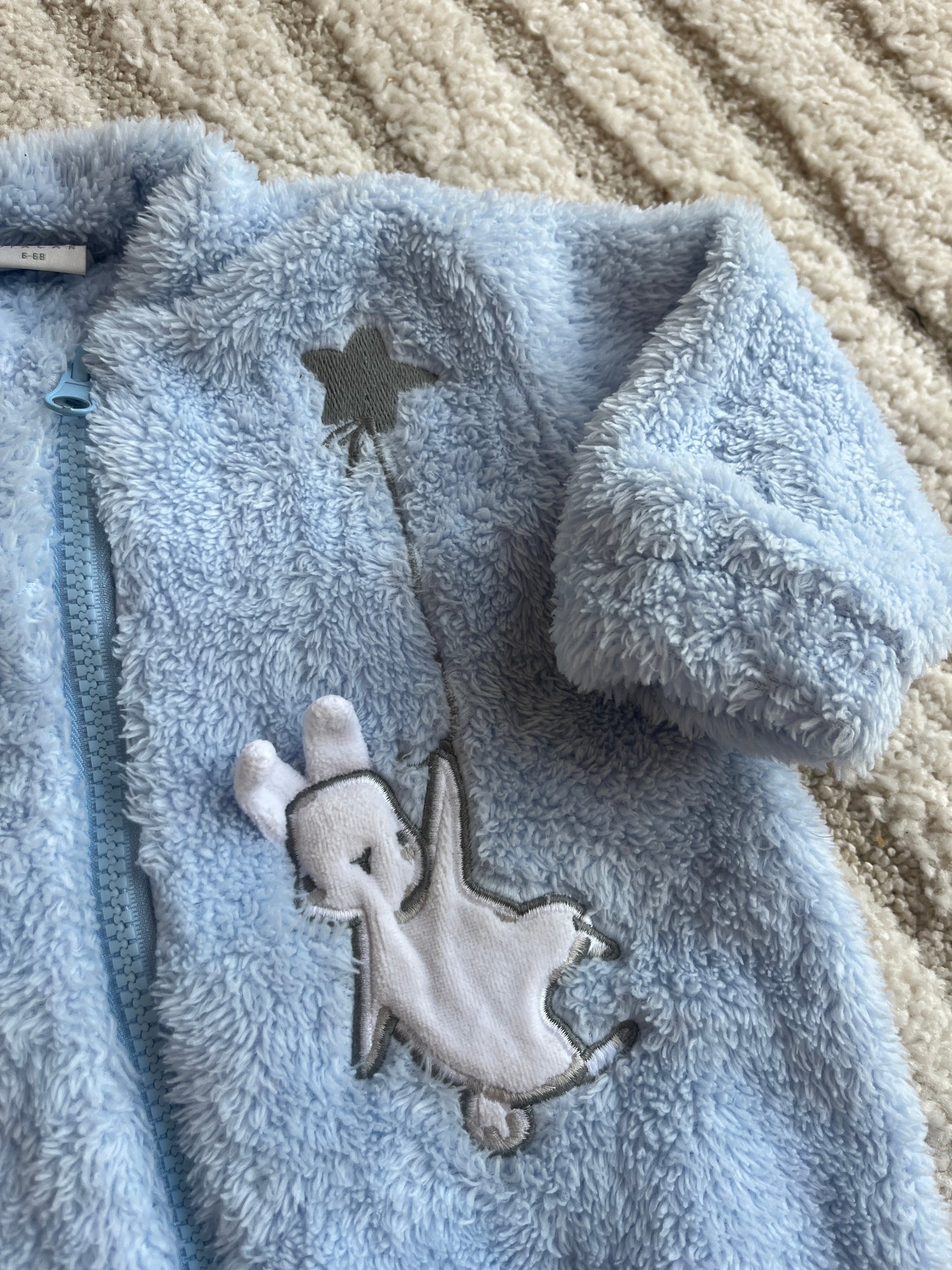 Surpyjama en polaire bleu lapin Diacar - 6 mois