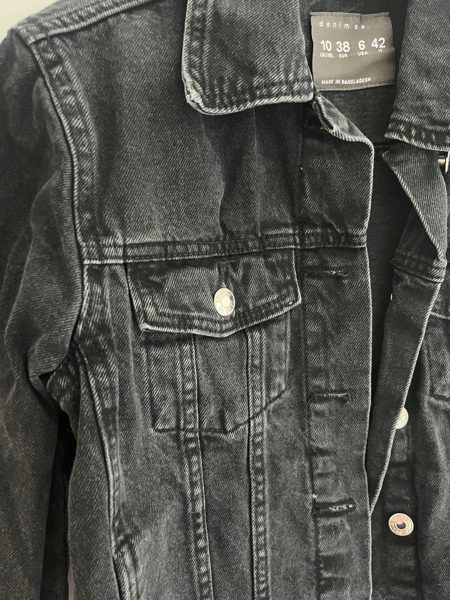 Veste en jean noire avec poches a rabat - 38
