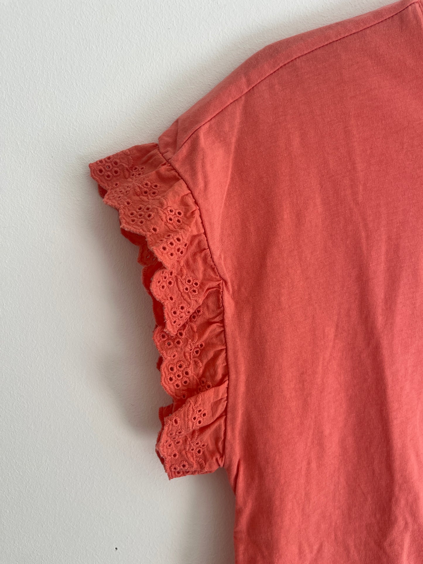 T-shirt manches courtes corail avec broderies Only - S