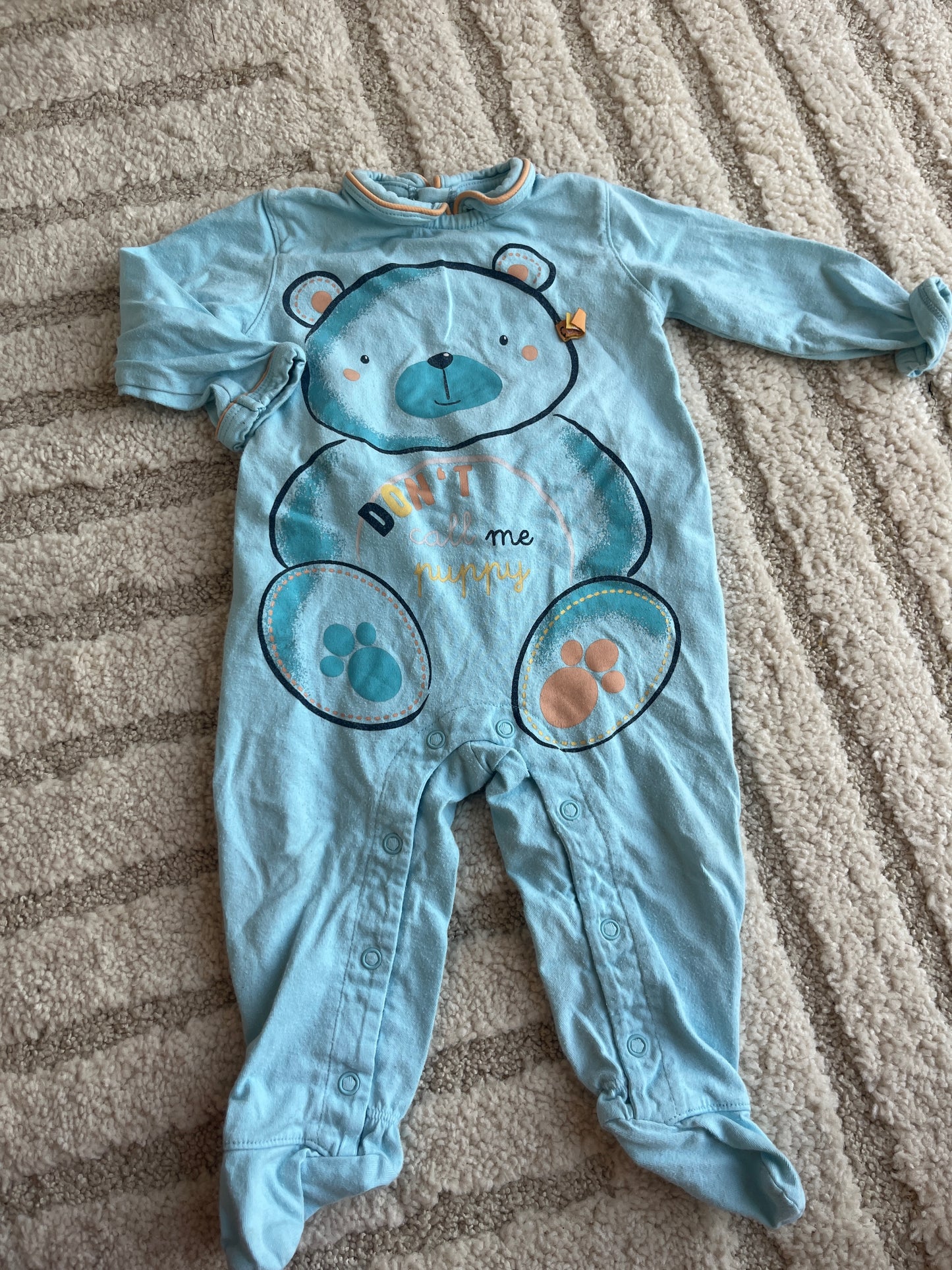 Pyjama léger bleu ourson Prénatal - 6 mois
