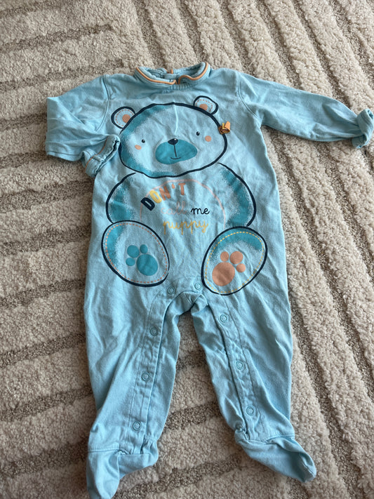 Pyjama léger bleu ourson Prénatal - 6 mois