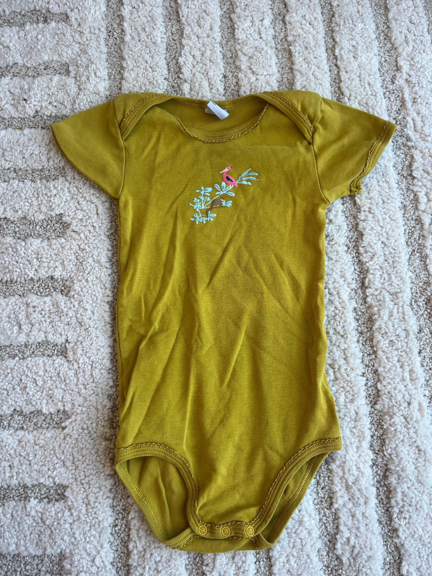Body à manches courtes moutarde perroquet Petit Bateau - 36 mois
