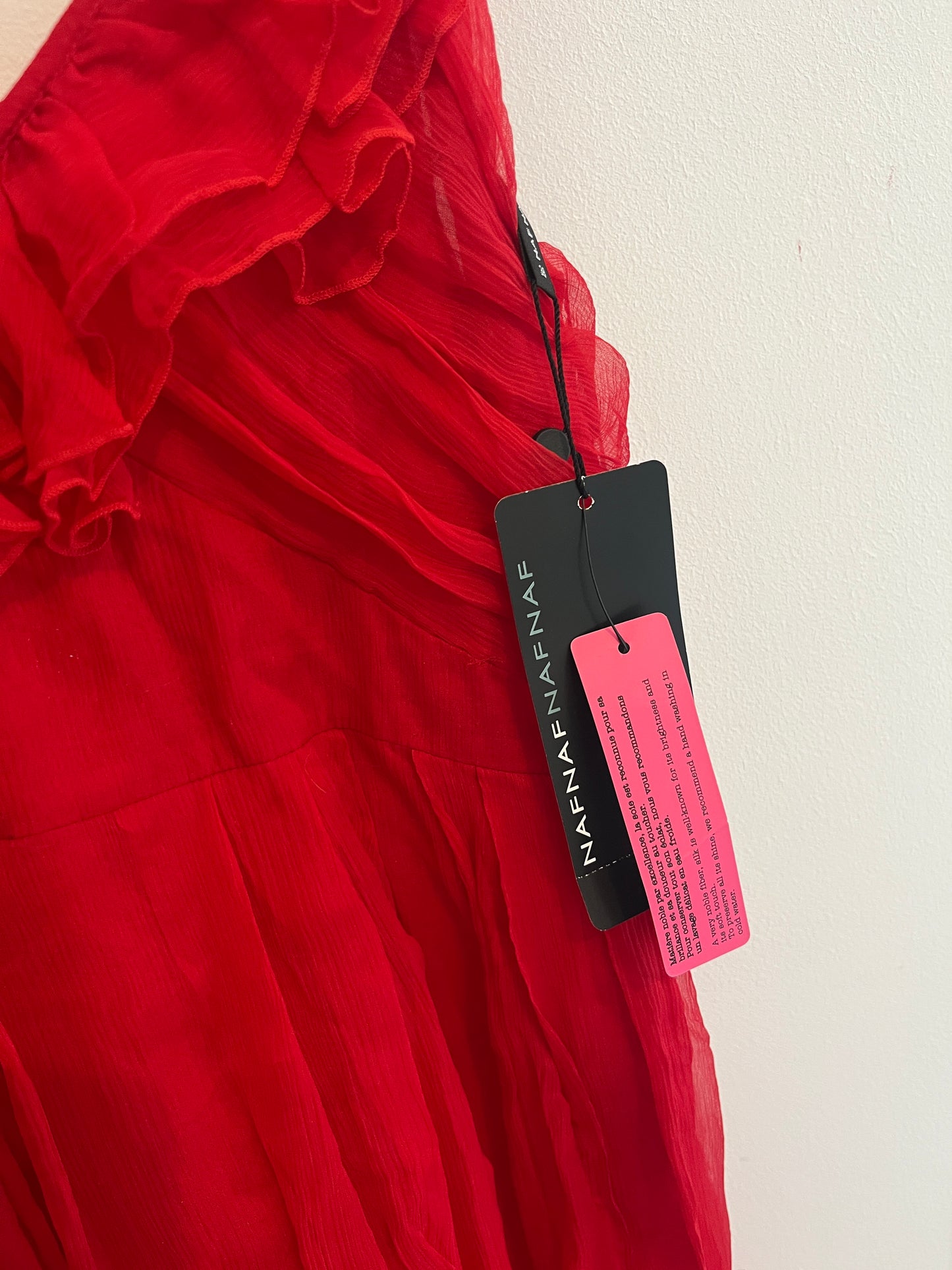 Robe en tulle volantée rouge Naf Naf NEUF - 38