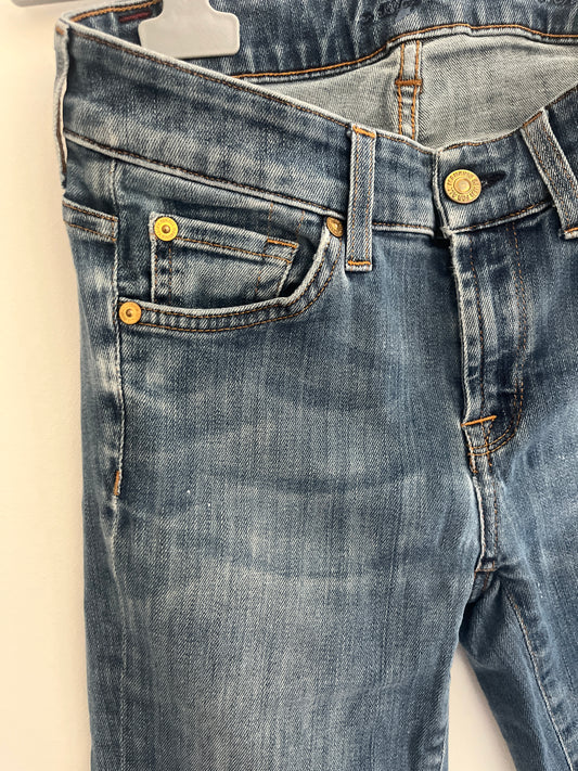 Jean slim bleu effet délavé 7 For All Mankind - S/36