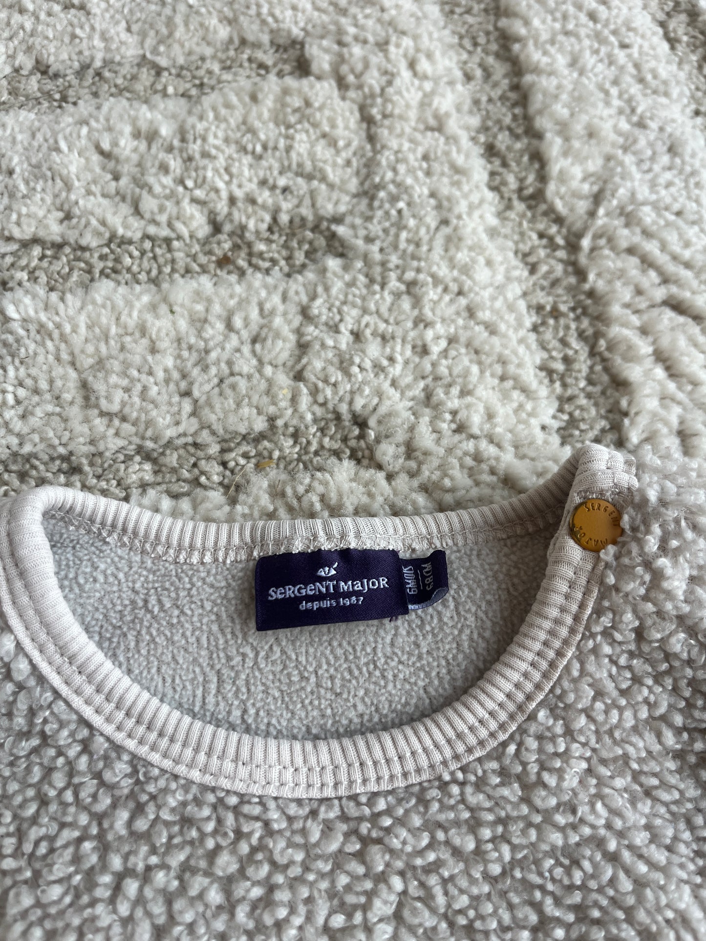Ensemble sweat bouclettes + legging beige et moutarde Sergent Major - 6 mois