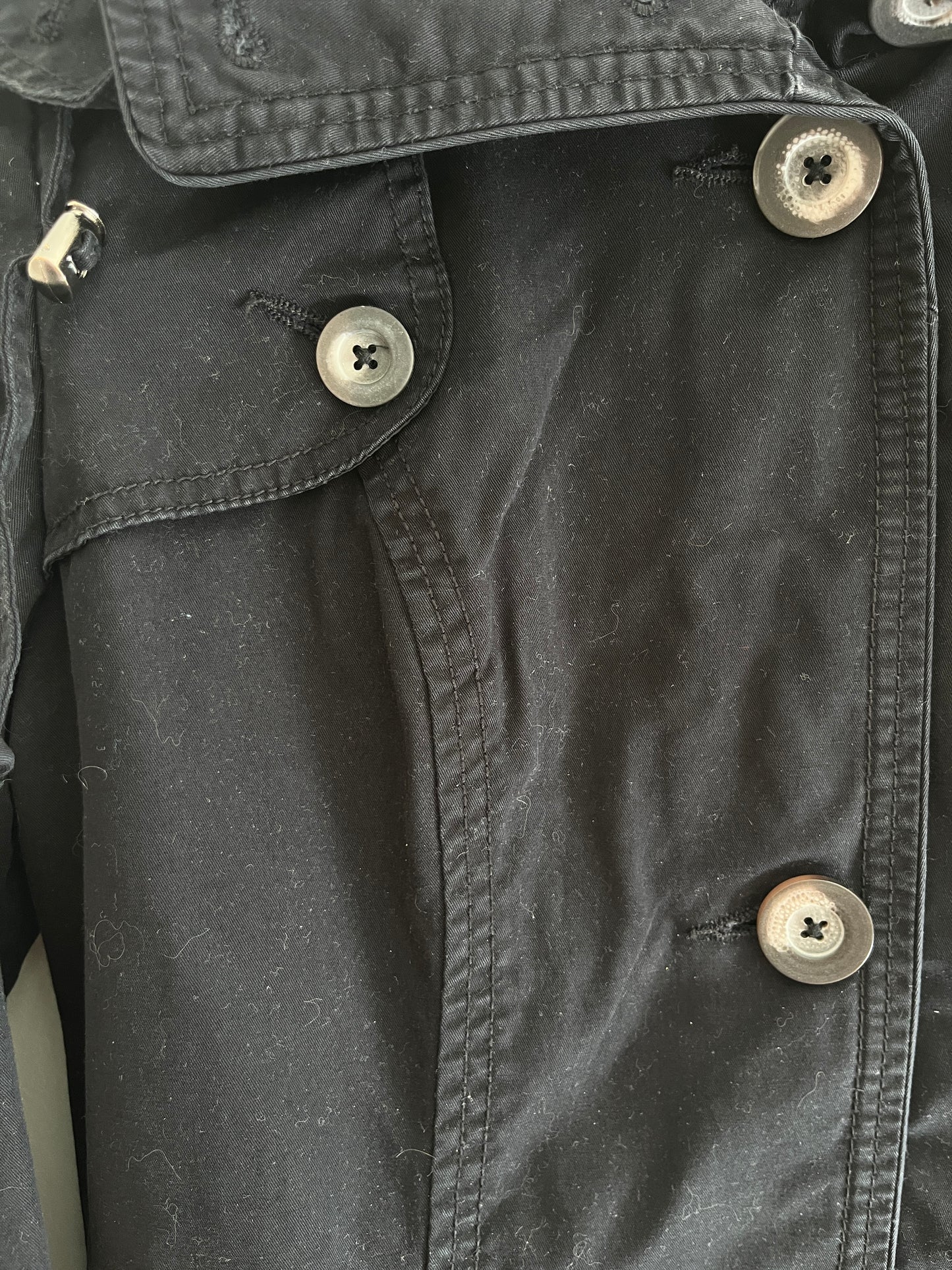 Blouson type trench avec capuche amovible bleu marine - 38