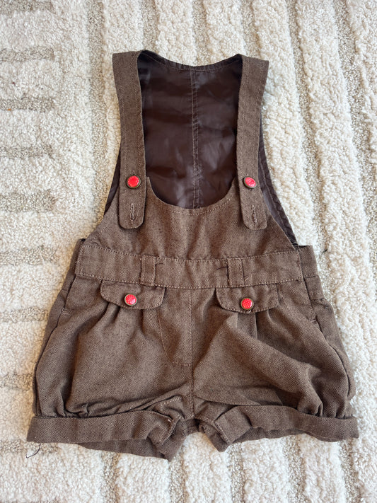 Salopette short effet tweed marron TAO - 23 mois