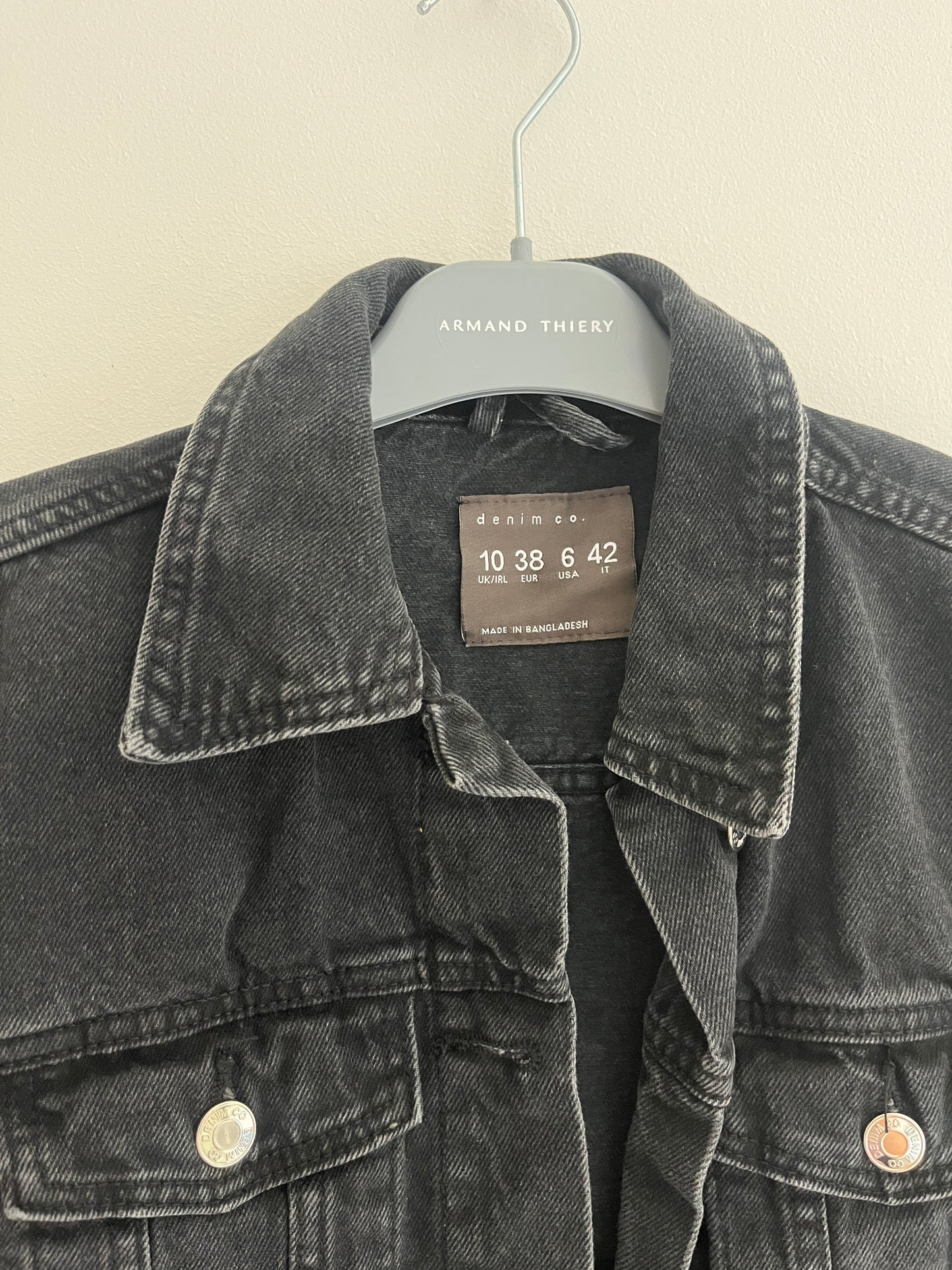 Veste en jean noire avec poches a rabat - 38