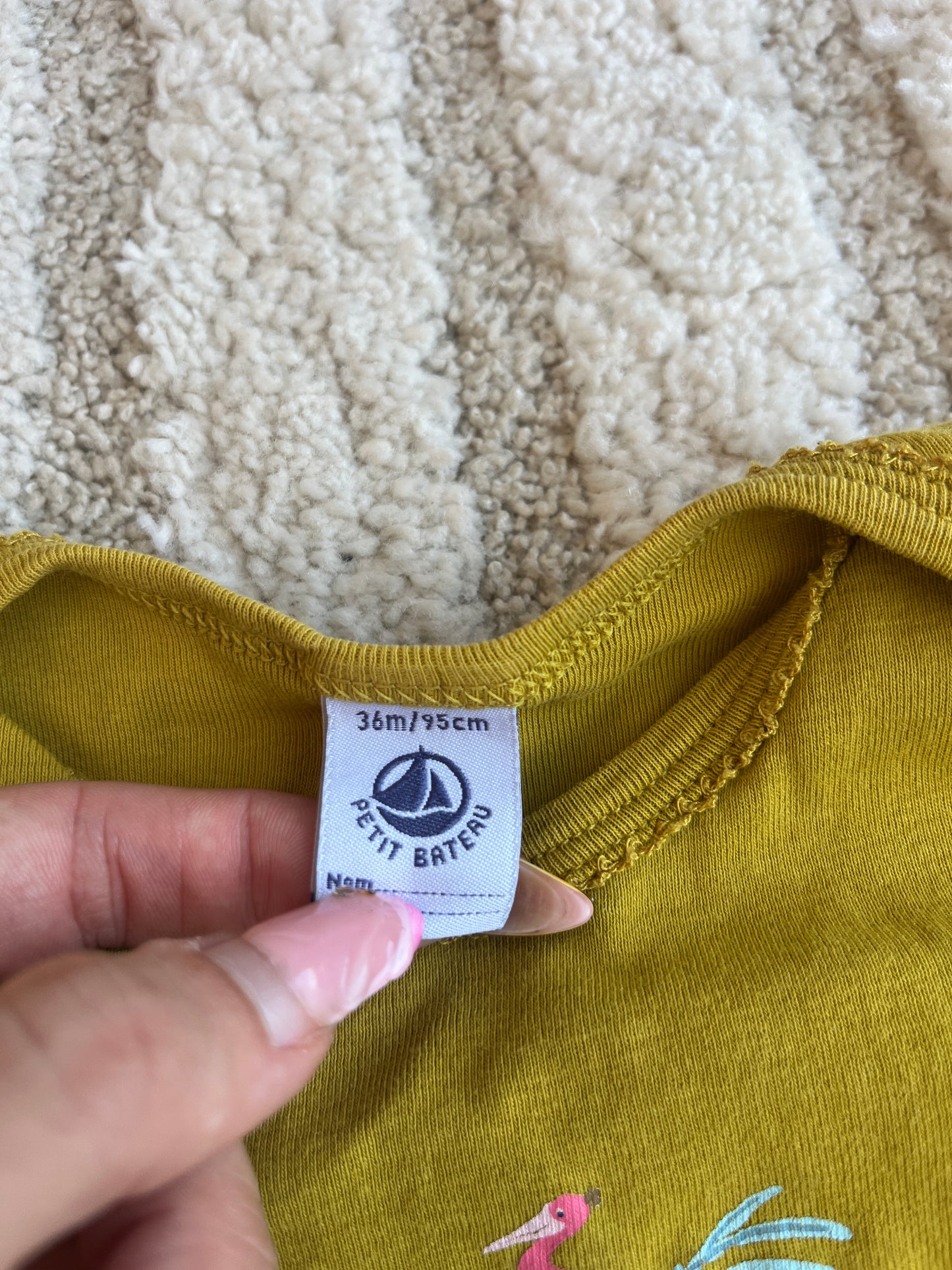 Body à manches courtes moutarde perroquet Petit Bateau - 36 mois