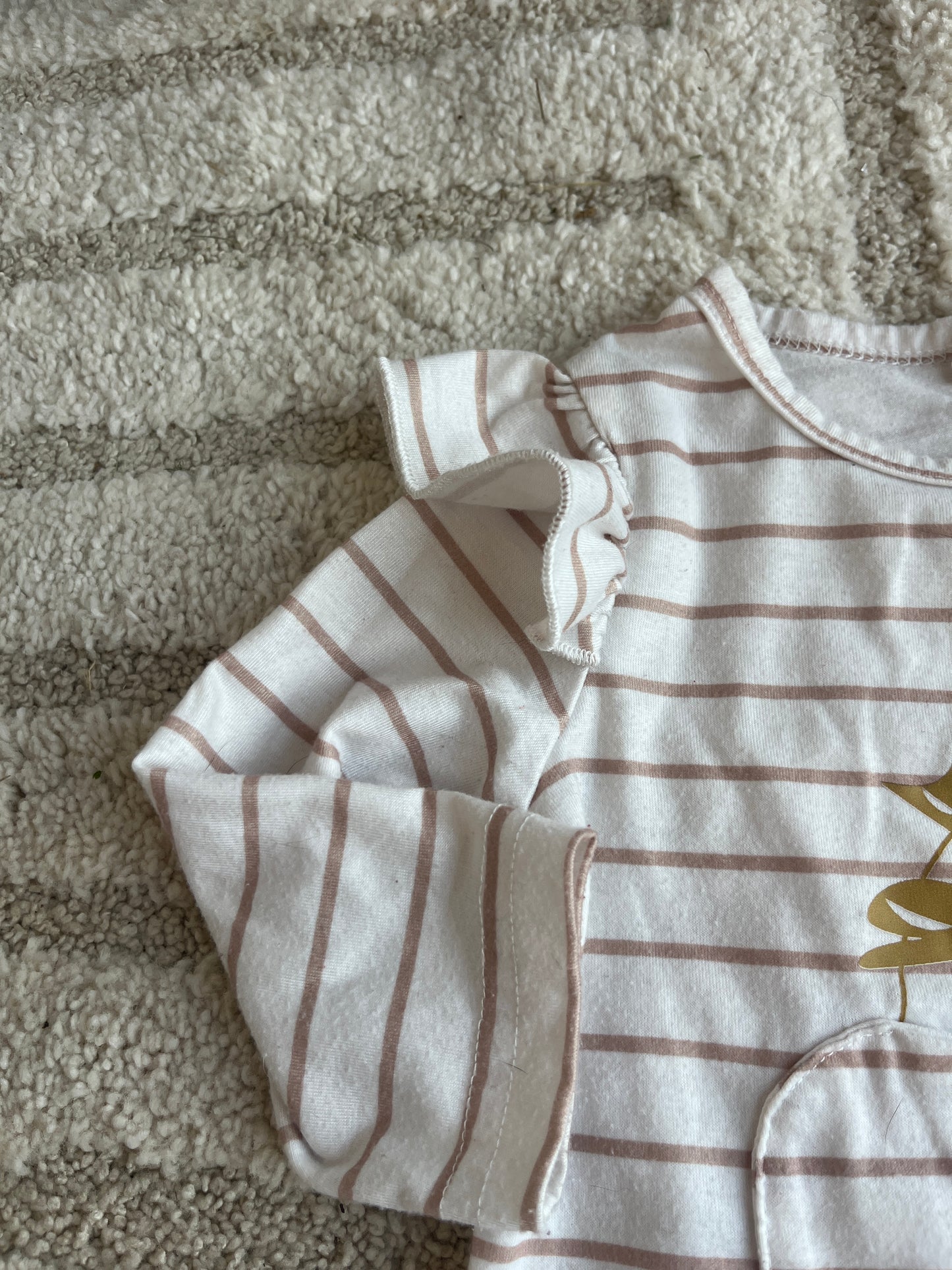Pyjama léger à manches longues beige sans pieds - 3/6 mois