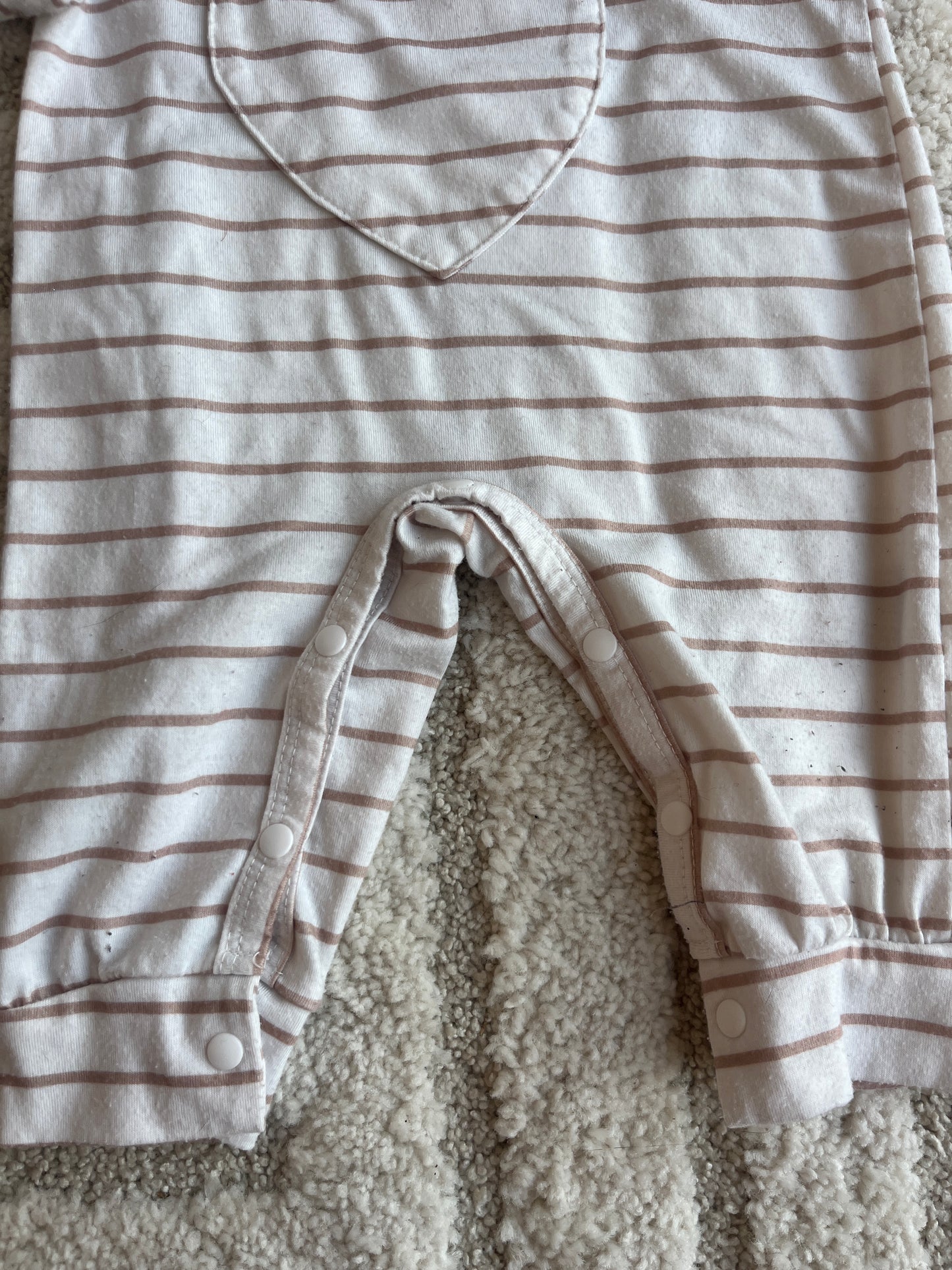 Pyjama léger à manches longues beige sans pieds - 3/6 mois