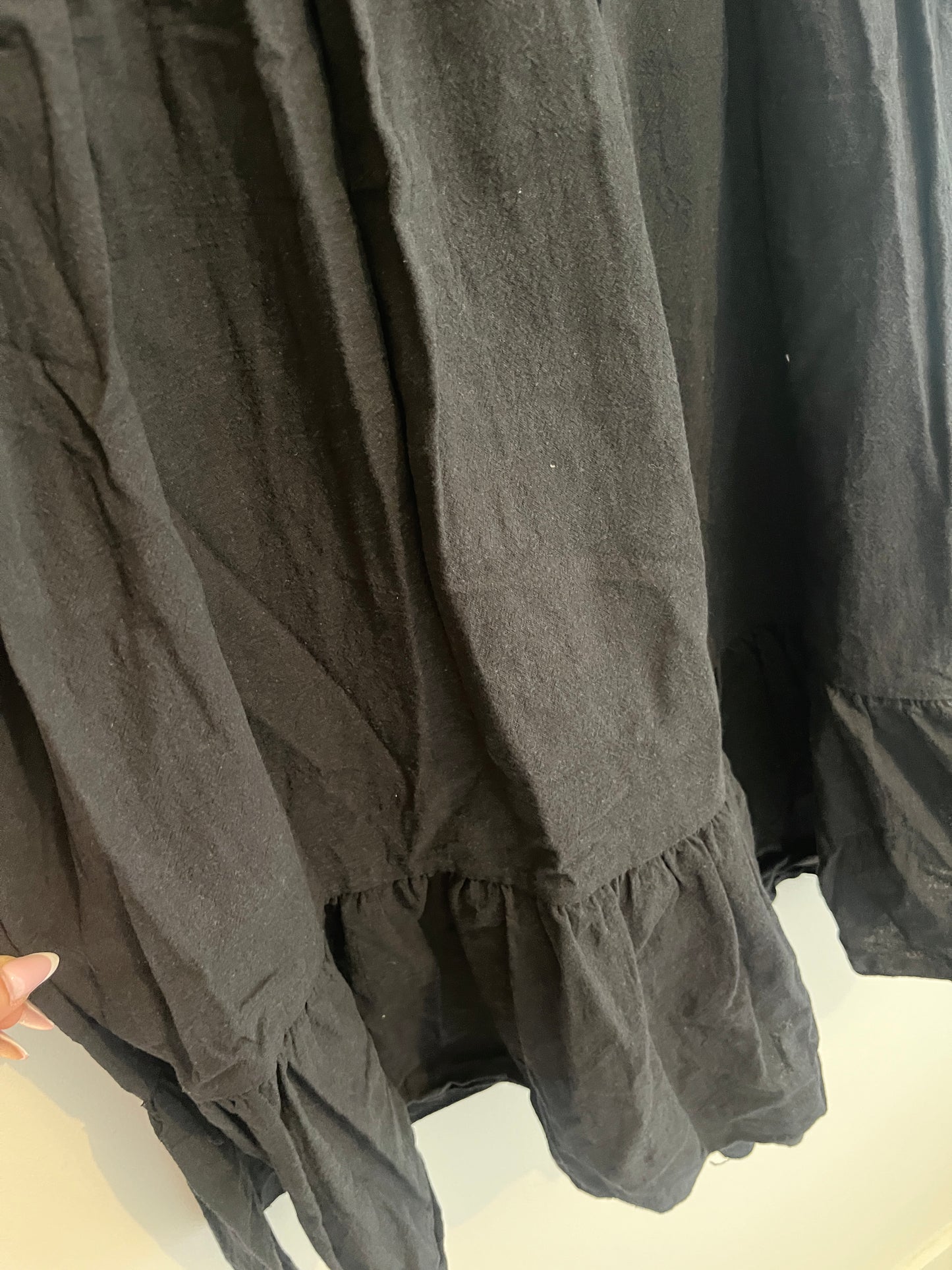 Robe sans manches noire effet lin col V - M