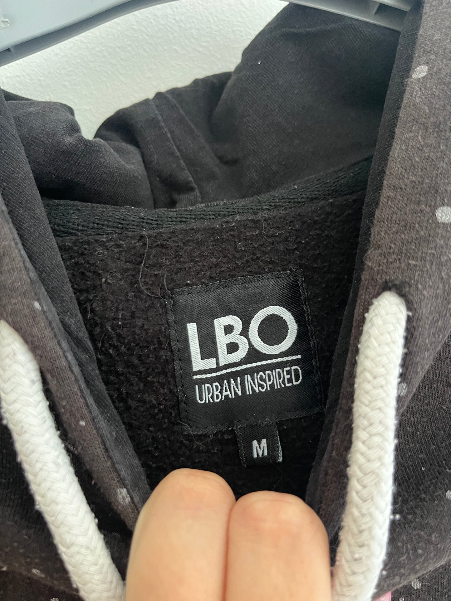 Sweat à capuche tricolore blanc et noir LBO - M