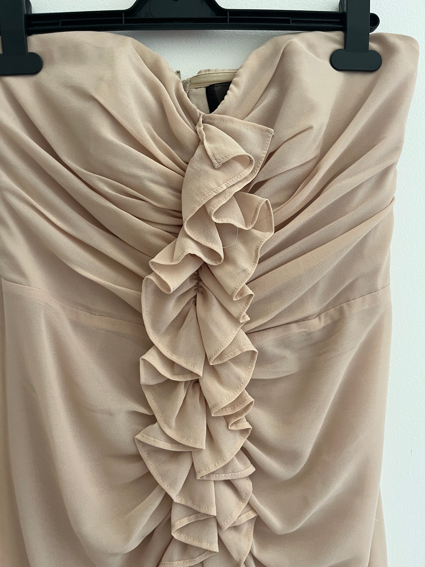 Robe courte bustier à volants nude H&M - 40