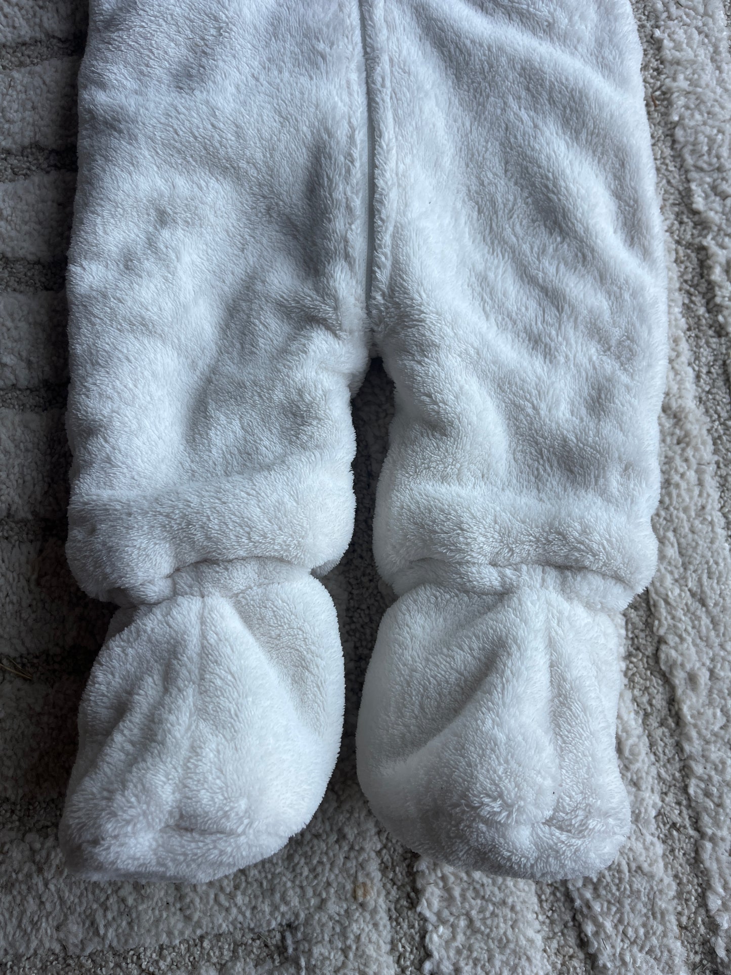 Combinaison pilote polaire blanche avec moufles et capuche Kitchoun - 3 mois