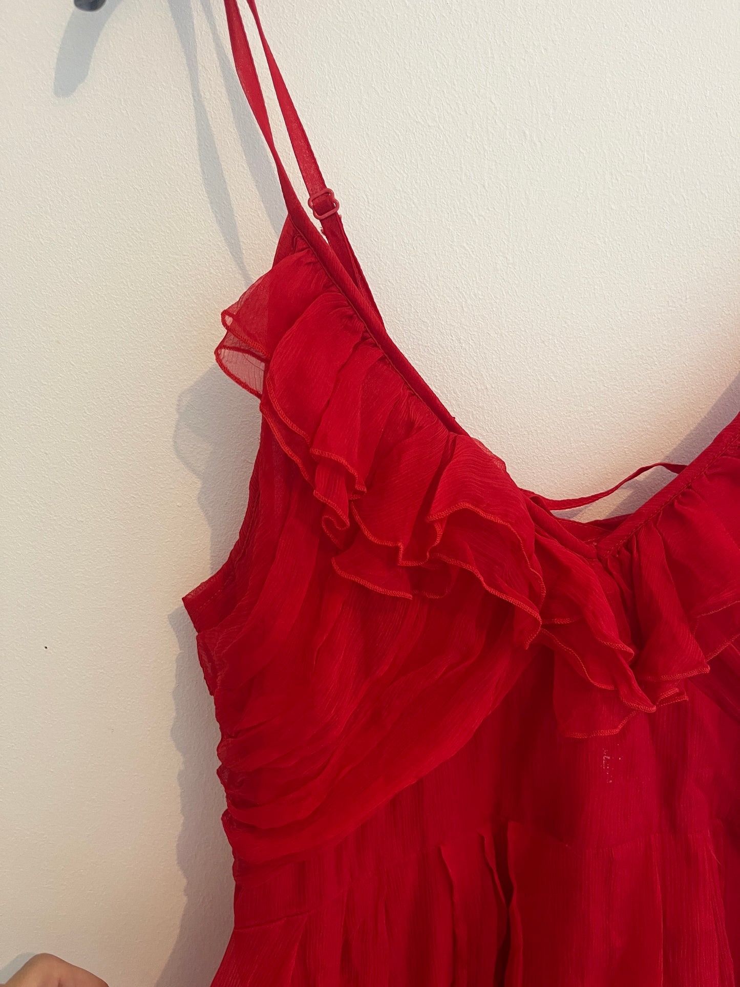Robe en tulle volantée rouge Naf Naf NEUF - 38