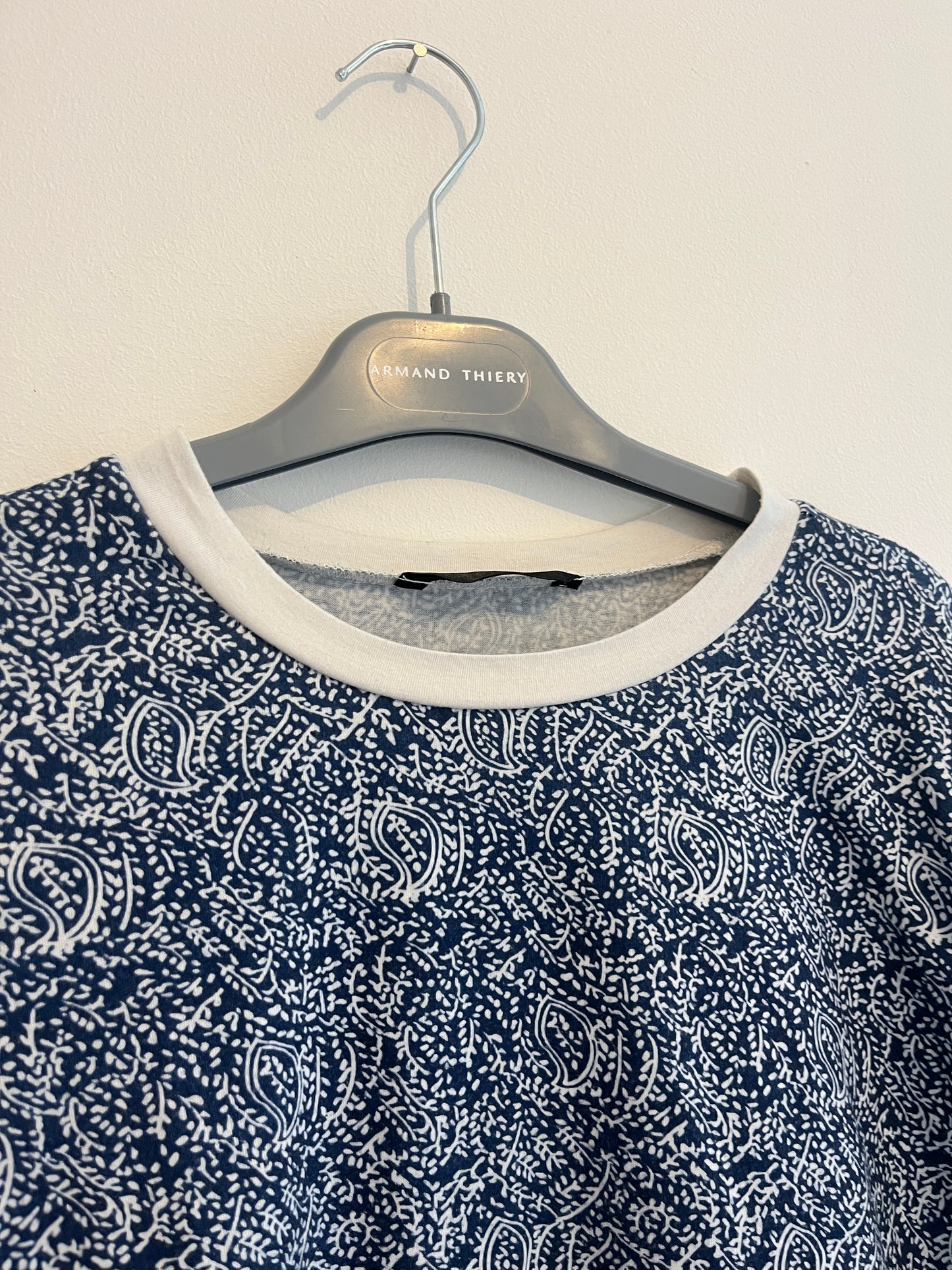 T-shirt manches courtes motifs bleus et blancs - M