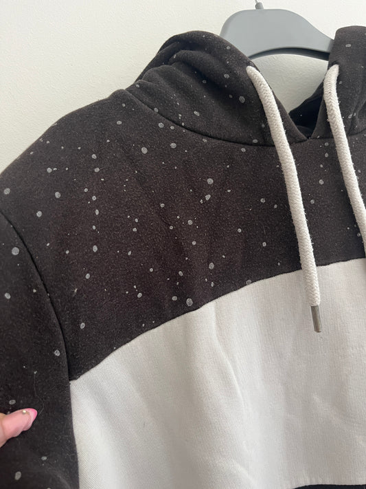 Sweat à capuche tricolore blanc et noir LBO - M