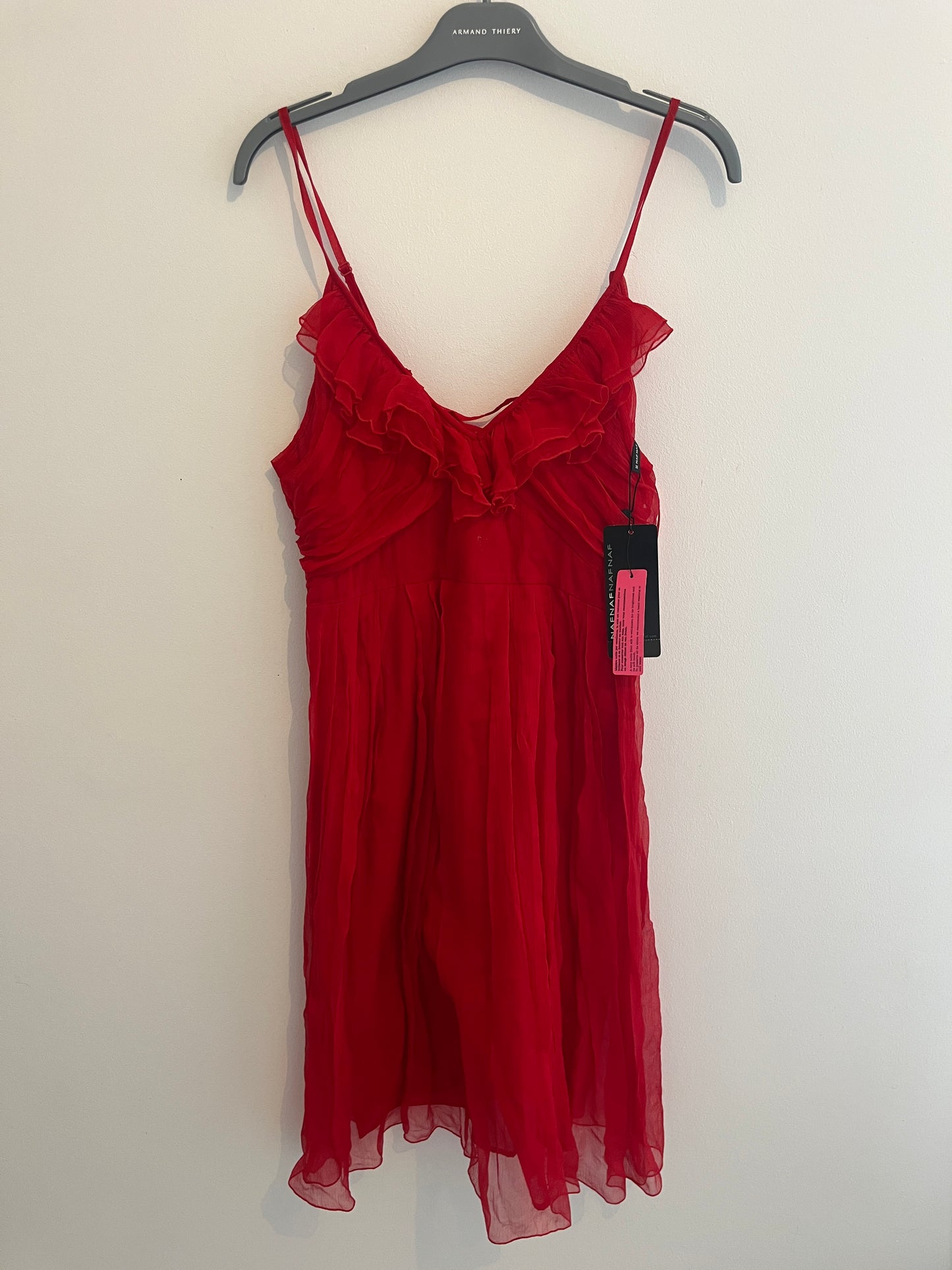 Robe en tulle volantée rouge Naf Naf NEUF - 38