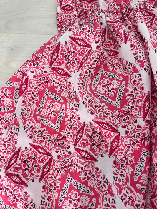 Robe courte été rose et blanc dos nu - S