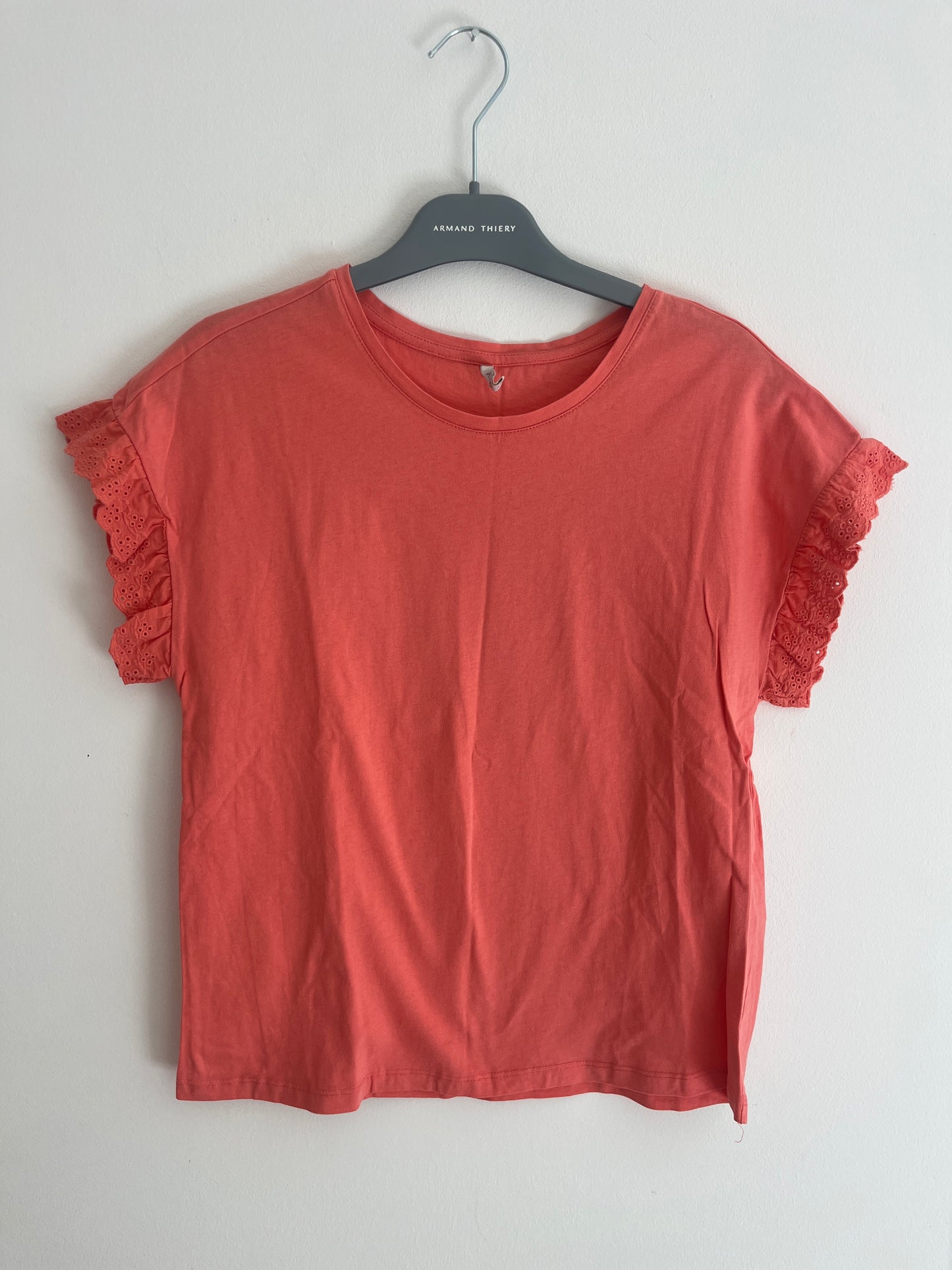 T-shirt manches courtes corail avec broderies Only - S