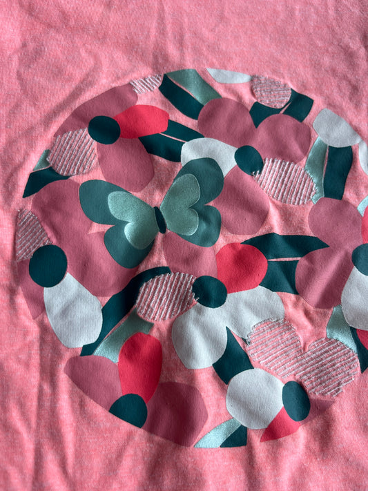 T-shirt rose fluo à manches courtes volantées Okaïdi - 8 ans
