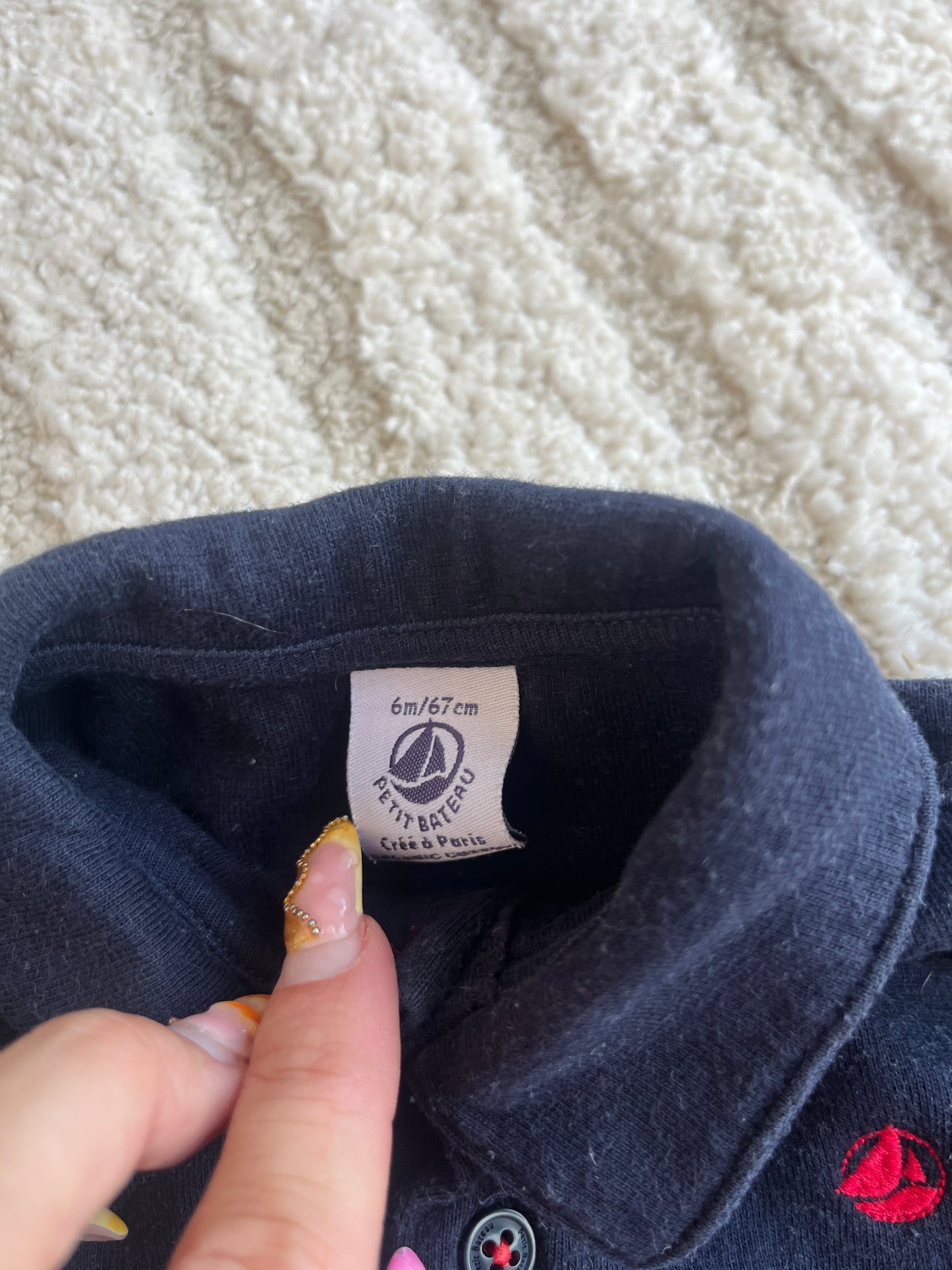 Combinaison à manches longues et col à revers Petit Bateau - 6 mois