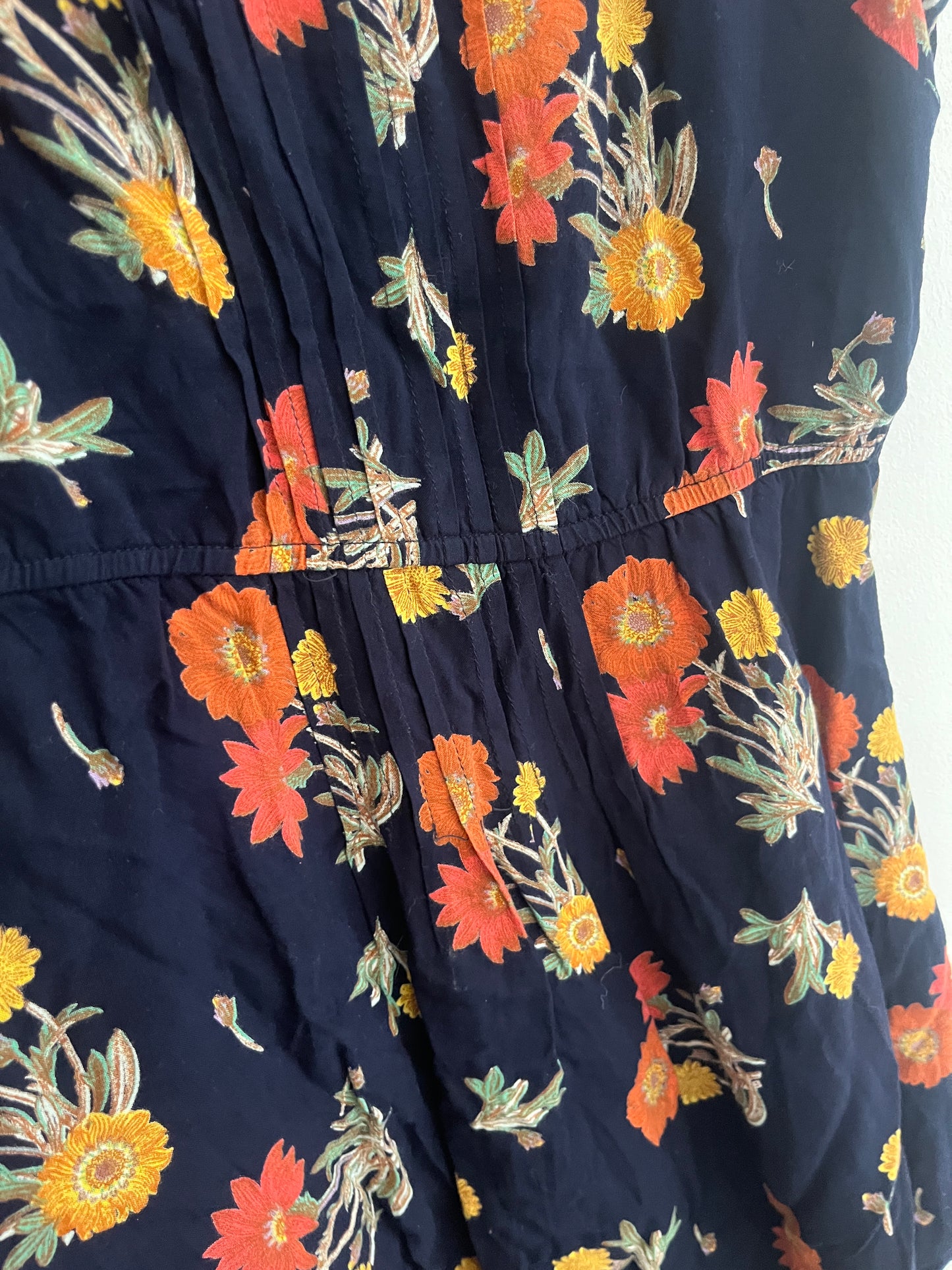 Robe courte à manches courtes bleu fleurie Asos Petite - 40