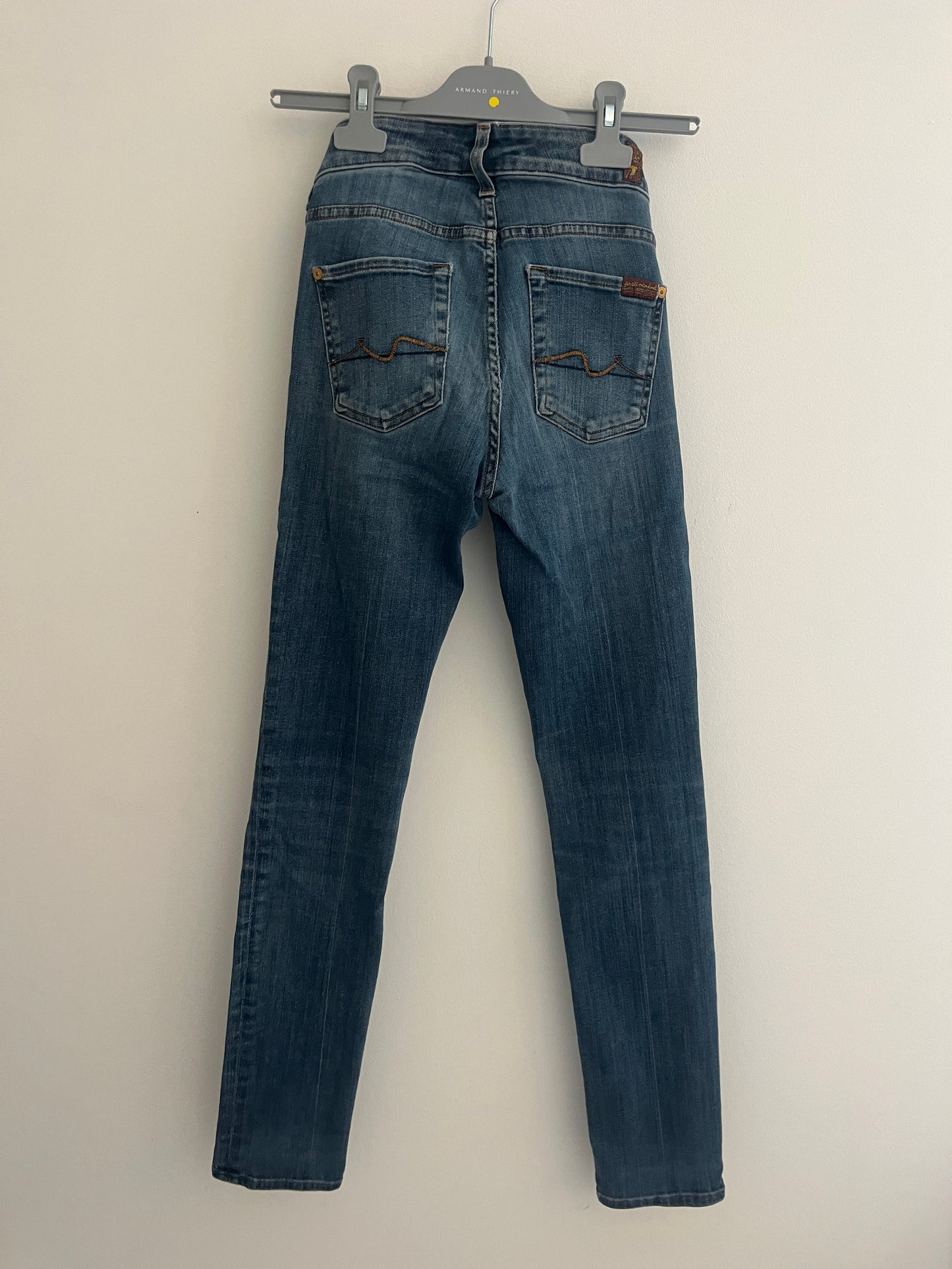 Jean slim bleu effet délavé 7 For All Mankind - S/36