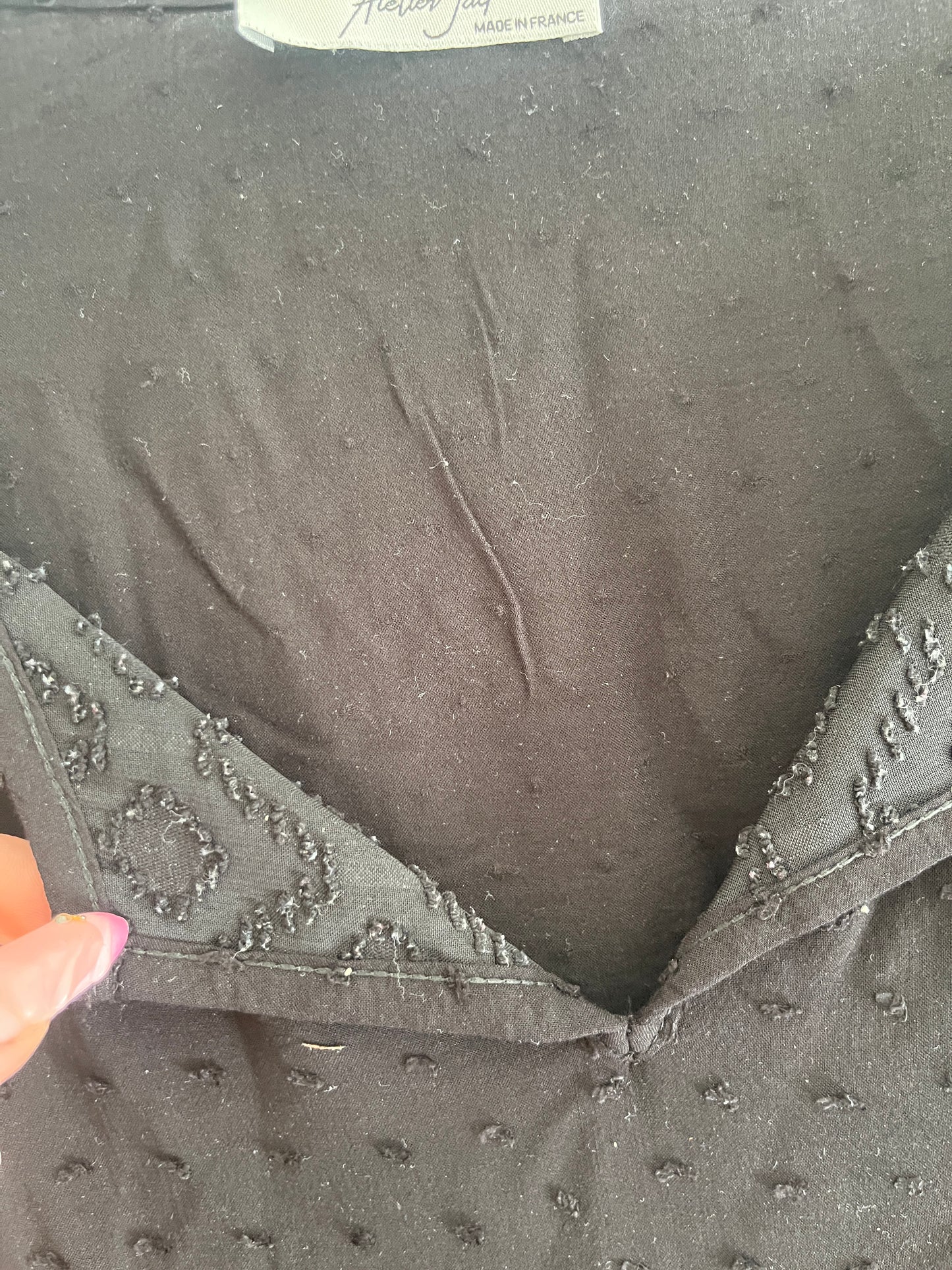 Blouse noire avec manches transparentes avec paillettes Atelier Jad - taille 6