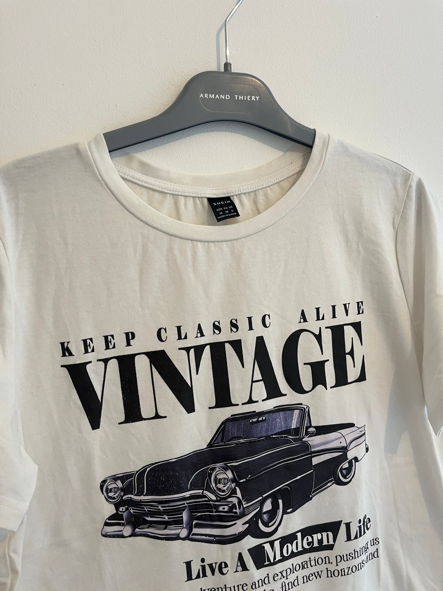 T-shirt manches courtes blanc « vintage » - M